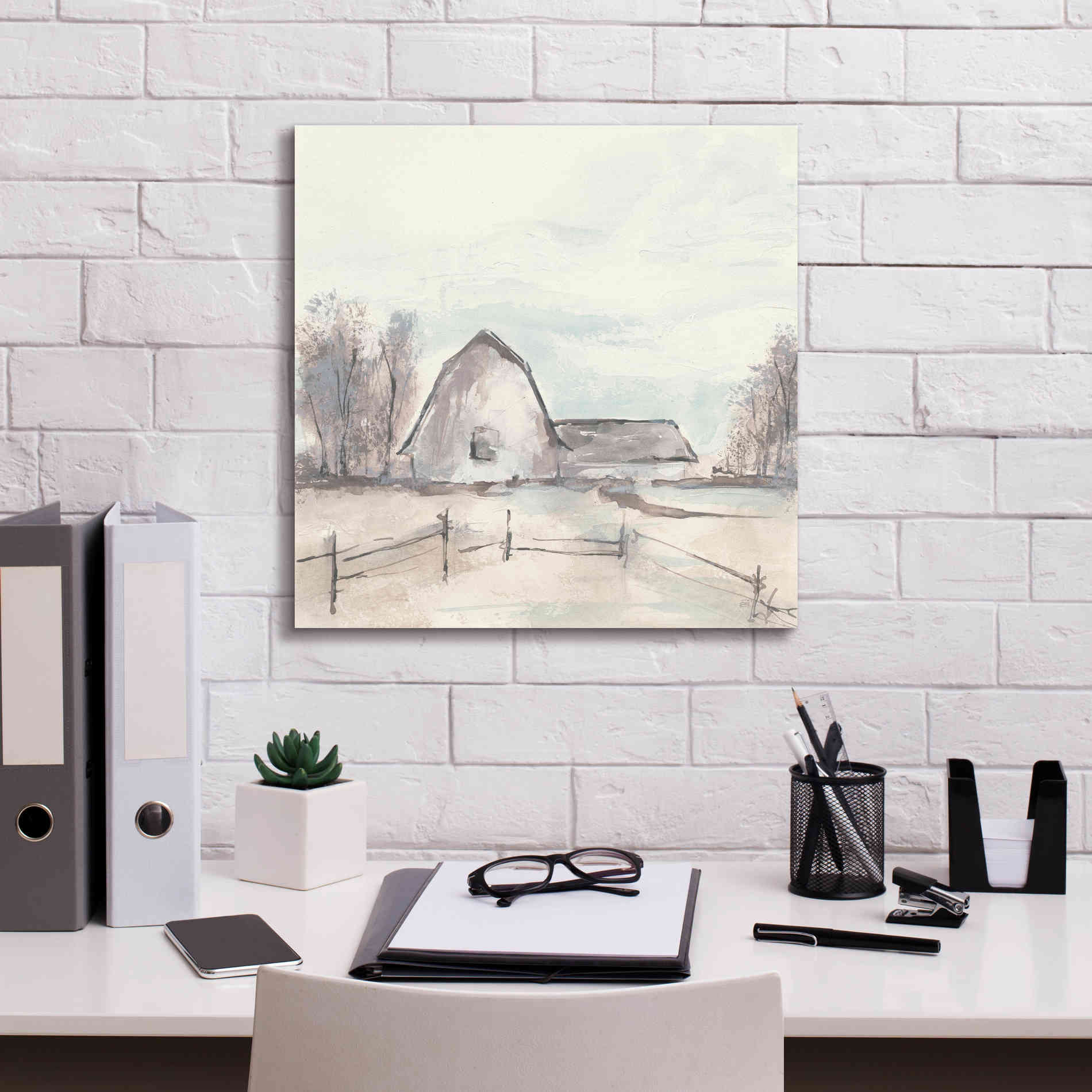 'Barn VIII' by Chris Paschke, Giclee Canvas Wall Art,18 x 18