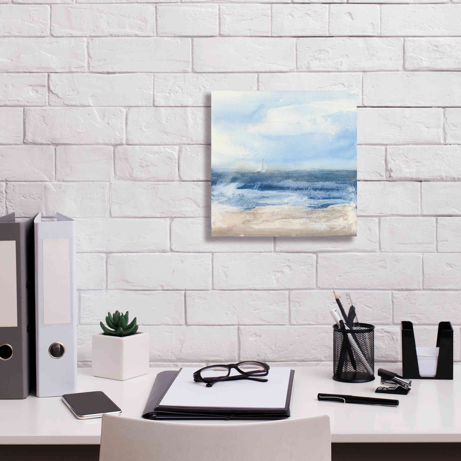 'Surf And Sails' by Chris Paschke, Giclee Canvas Wall Art,12 x 12