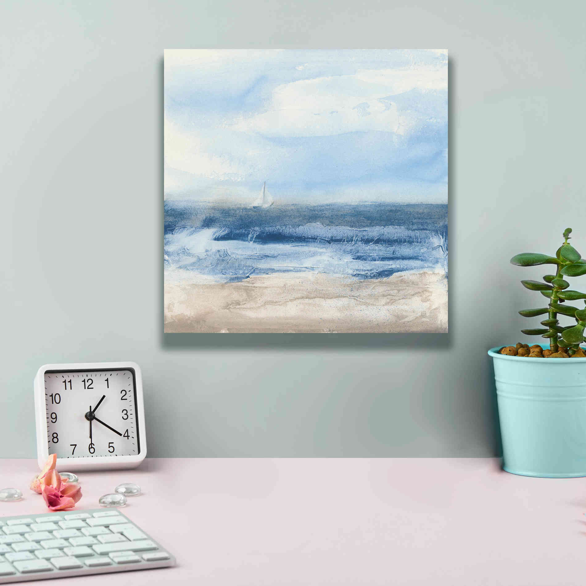 'Surf And Sails' by Chris Paschke, Giclee Canvas Wall Art,12 x 12