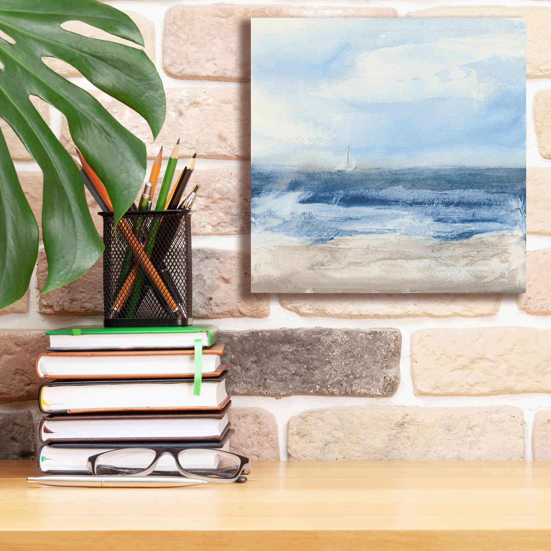 'Surf And Sails' by Chris Paschke, Giclee Canvas Wall Art,12 x 12