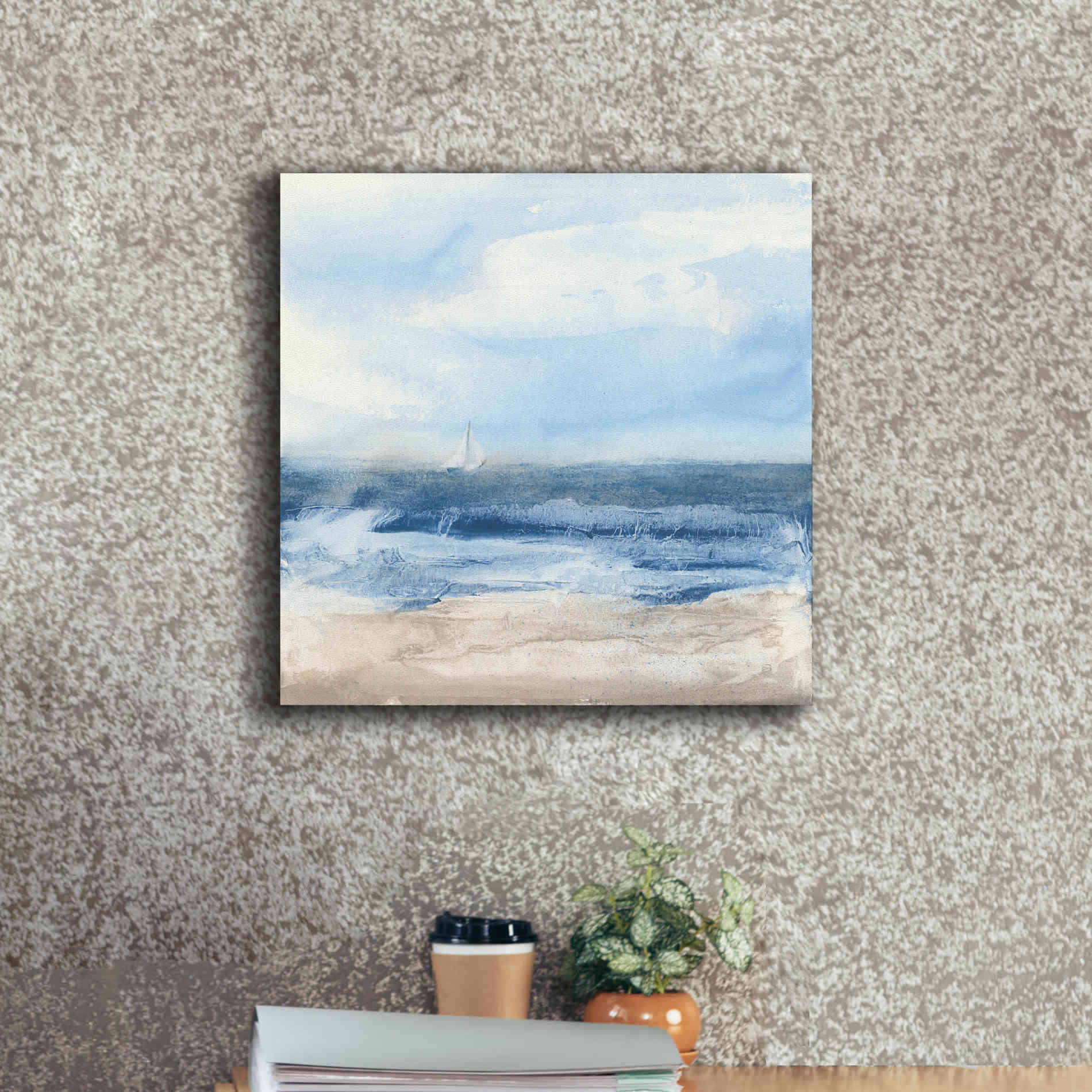 'Surf And Sails' by Chris Paschke, Giclee Canvas Wall Art,18 x 18