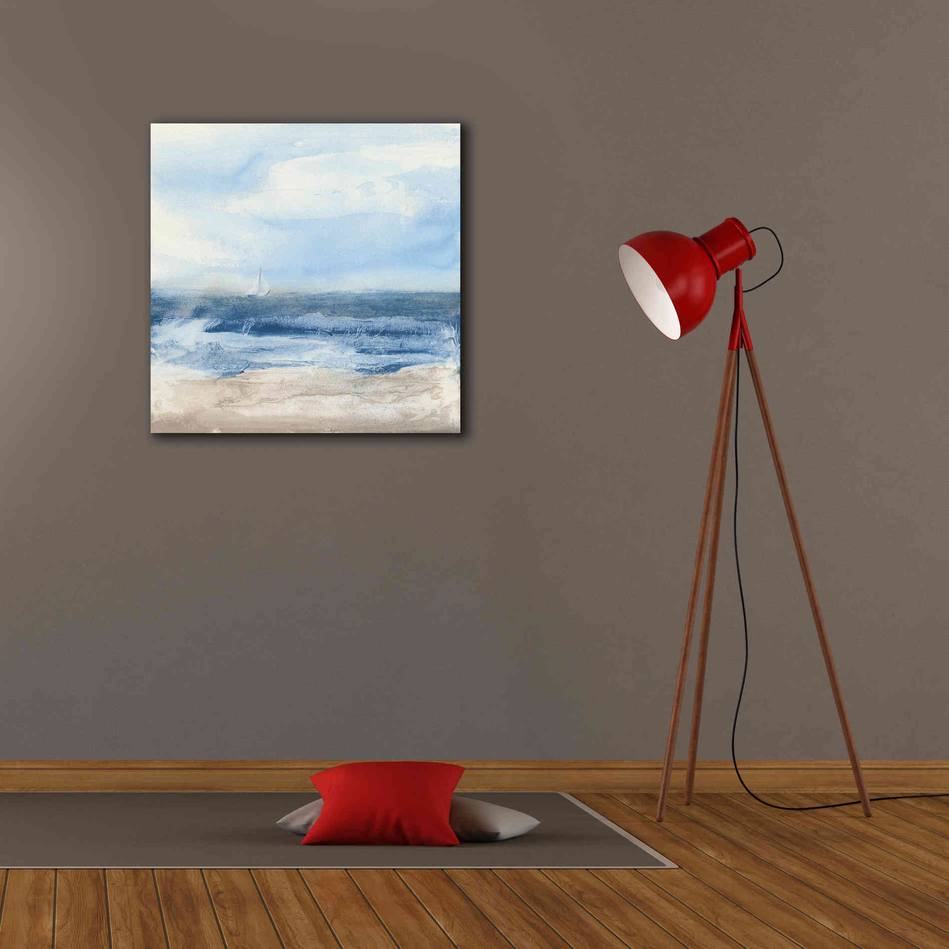 'Surf And Sails' by Chris Paschke, Giclee Canvas Wall Art,26 x 26