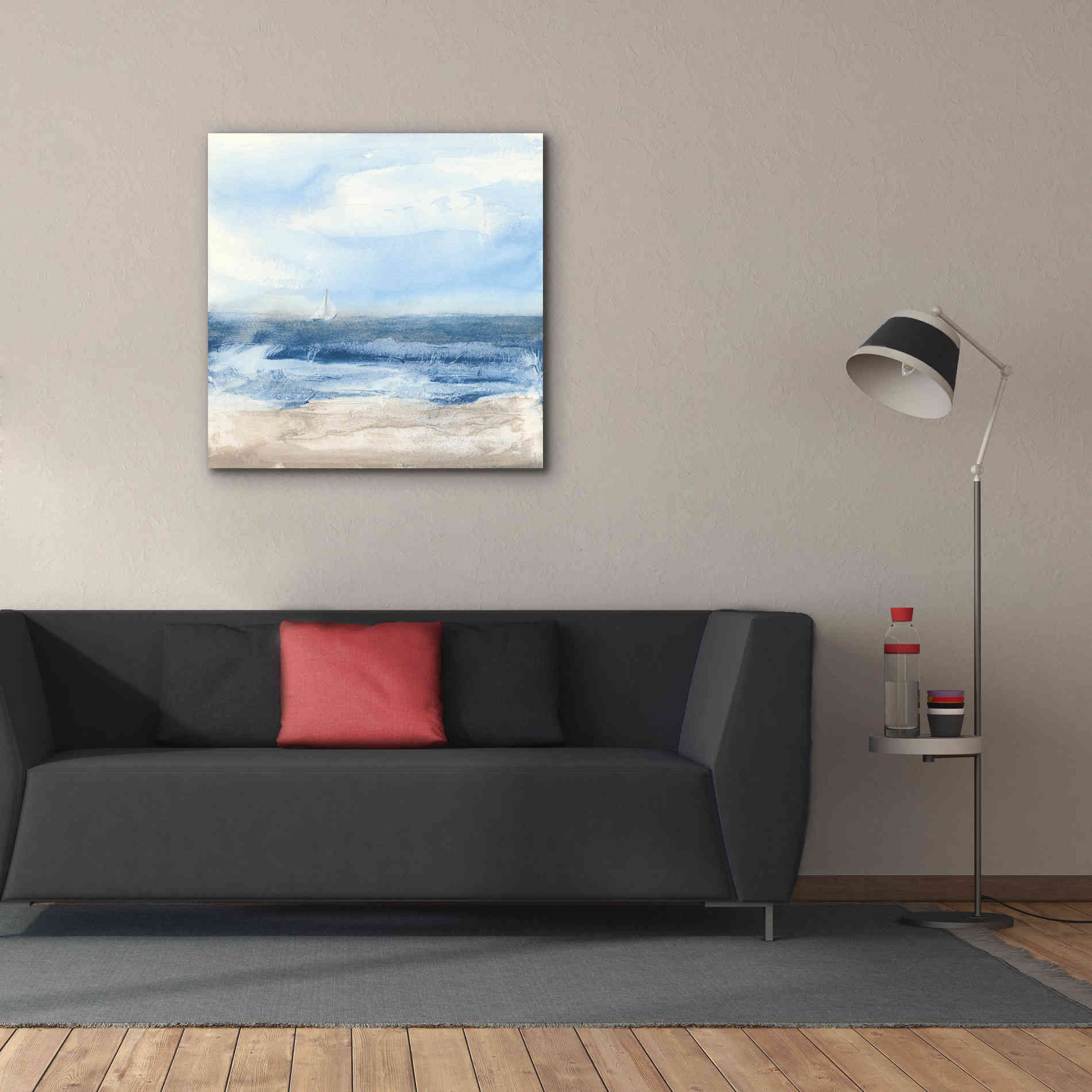 'Surf And Sails' by Chris Paschke, Giclee Canvas Wall Art,37 x 37