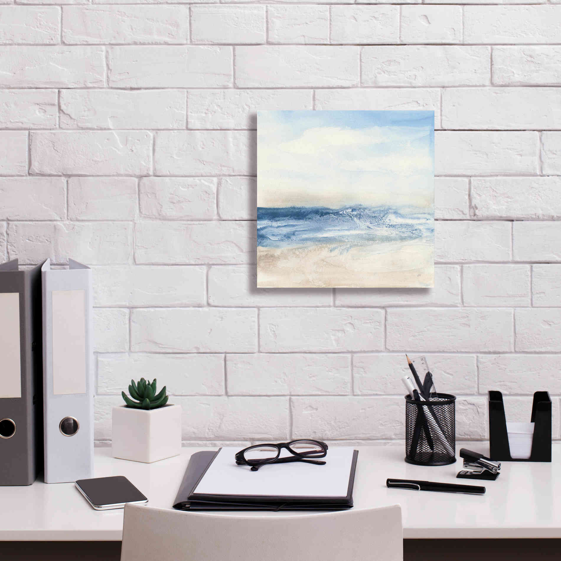 'Surf And Sand' by Chris Paschke, Giclee Canvas Wall Art,12 x 12