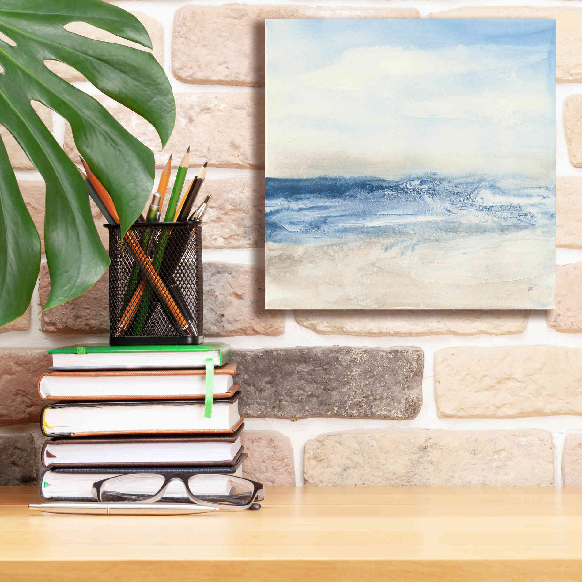 'Surf And Sand' by Chris Paschke, Giclee Canvas Wall Art,12 x 12