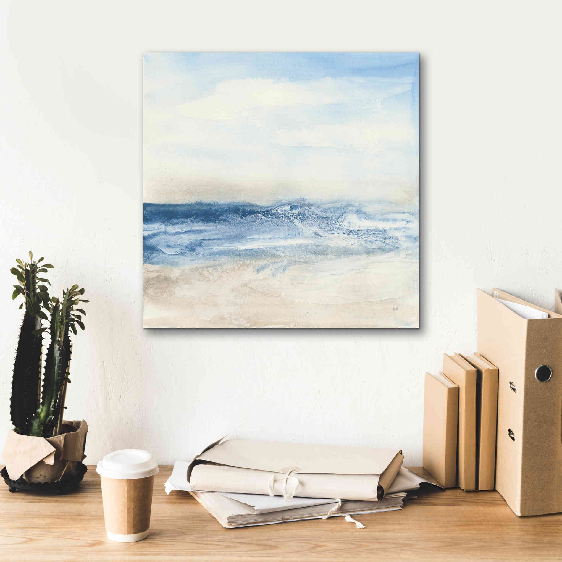 'Surf And Sand' by Chris Paschke, Giclee Canvas Wall Art,18 x 18