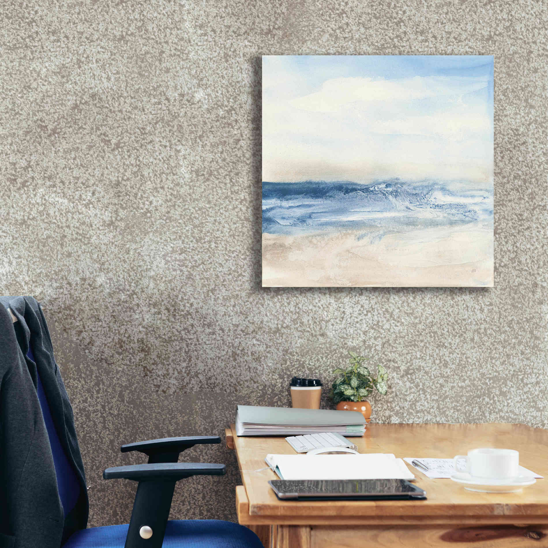 'Surf And Sand' by Chris Paschke, Giclee Canvas Wall Art,26 x 26