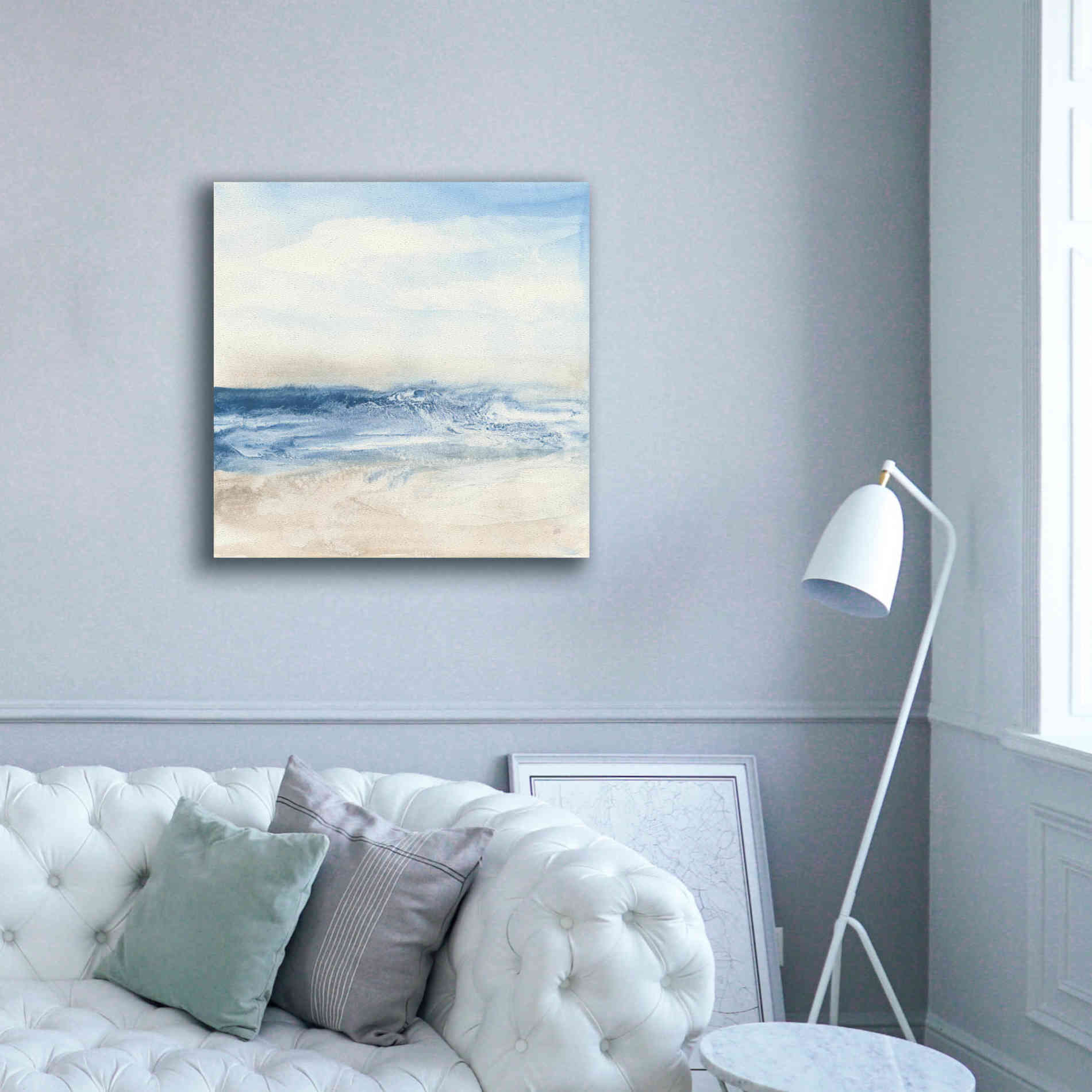 'Surf And Sand' by Chris Paschke, Giclee Canvas Wall Art,37 x 37