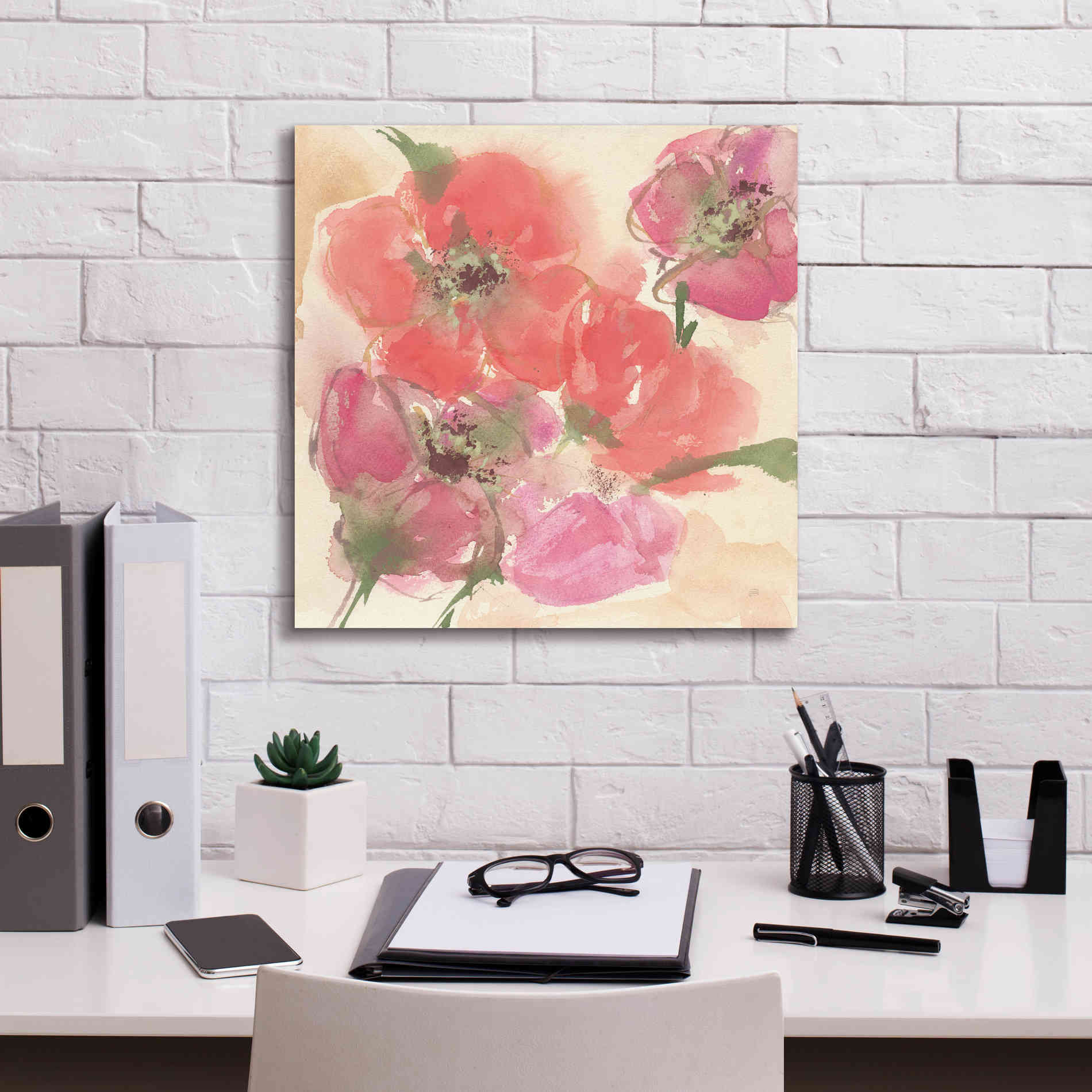 'Coral Blooms I' by Chris Paschke, Giclee Canvas Wall Art,18 x 18