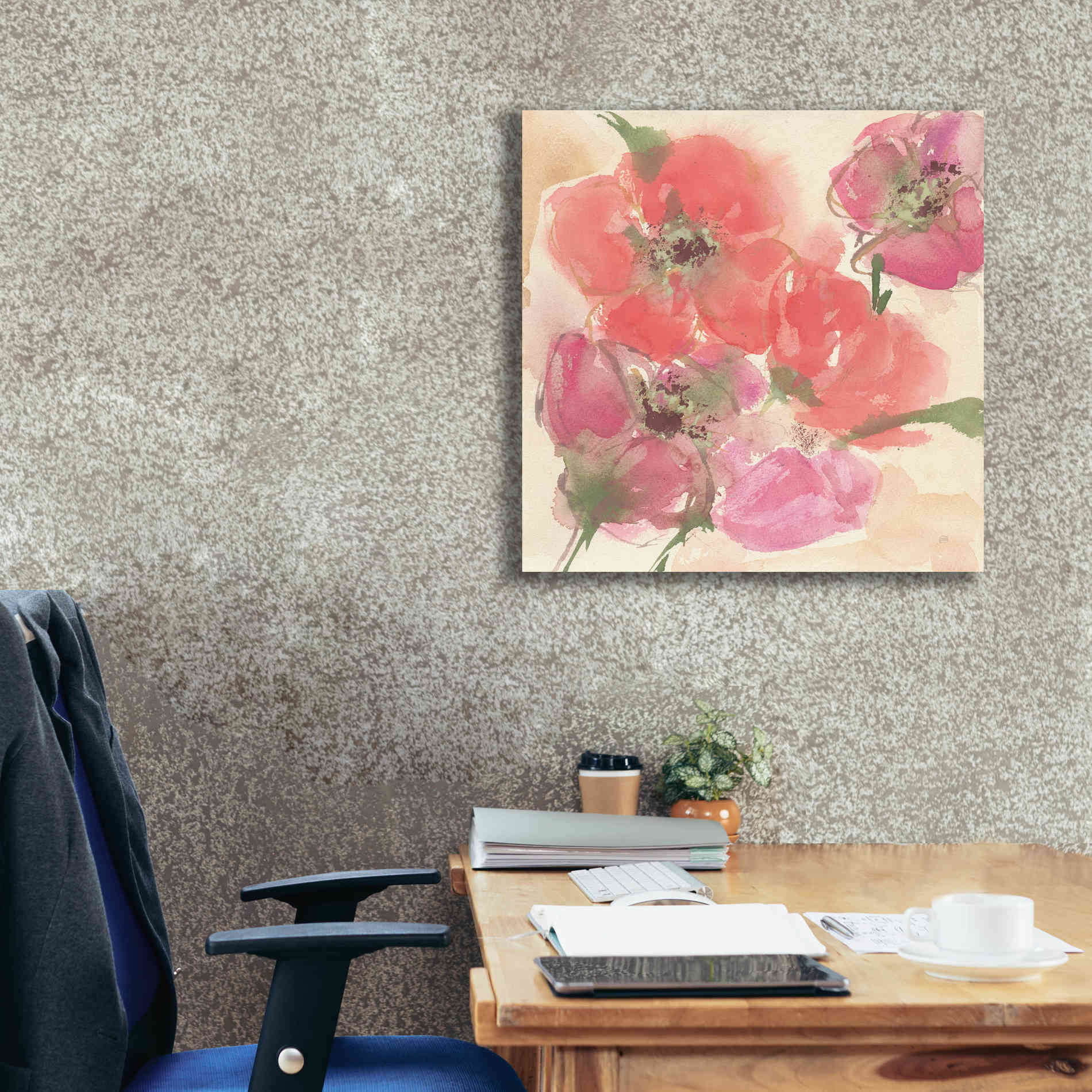 'Coral Blooms I' by Chris Paschke, Giclee Canvas Wall Art,26 x 26