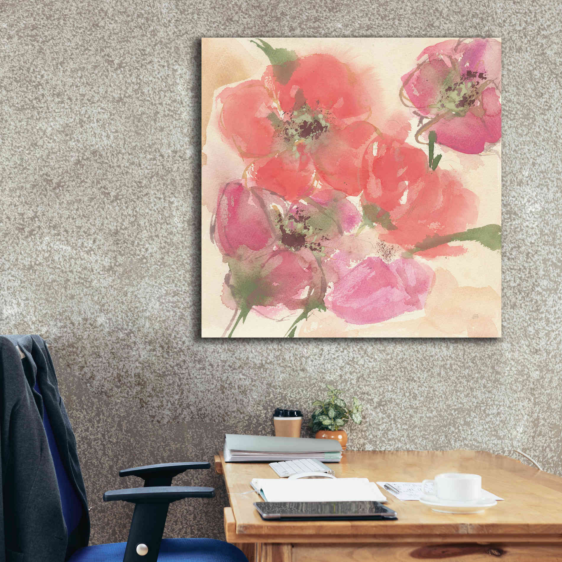 'Coral Blooms I' by Chris Paschke, Giclee Canvas Wall Art,37 x 37