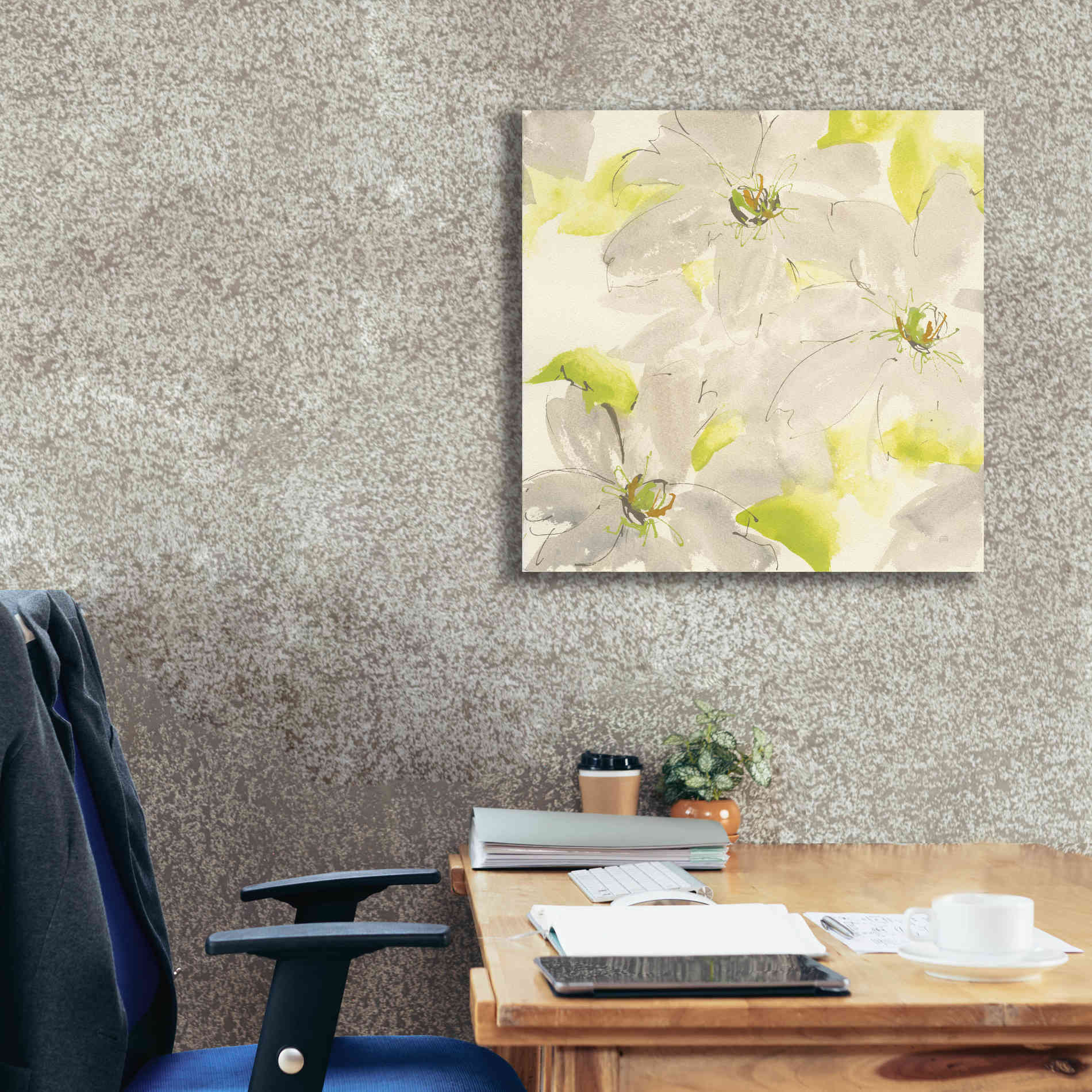 'Dancing Clematis I' by Chris Paschke, Giclee Canvas Wall Art,26 x 26