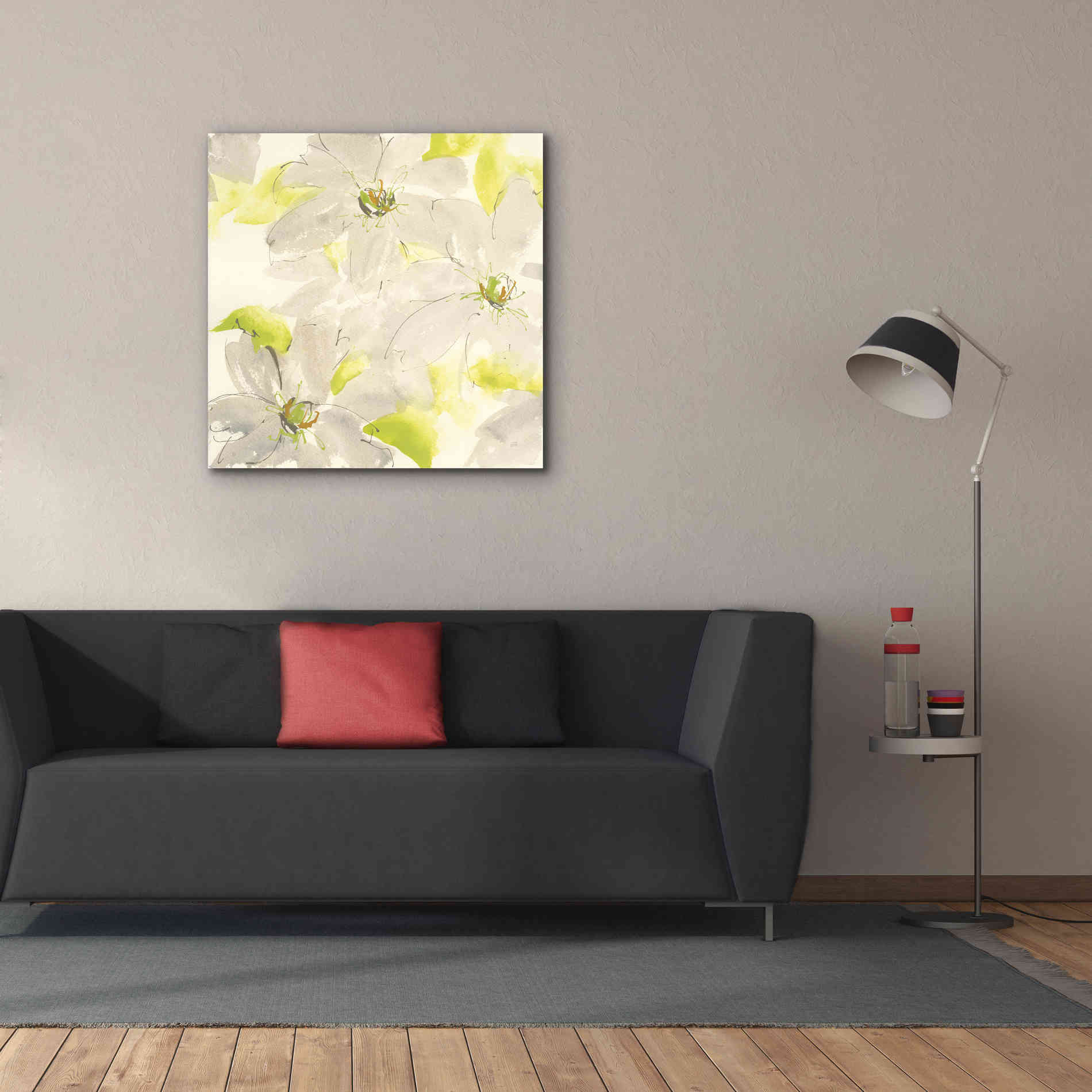 'Dancing Clematis I' by Chris Paschke, Giclee Canvas Wall Art,37 x 37