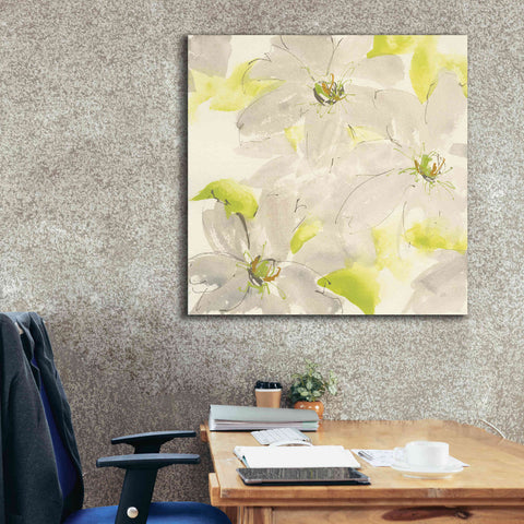 Image of 'Dancing Clematis I' by Chris Paschke, Giclee Canvas Wall Art,37 x 37