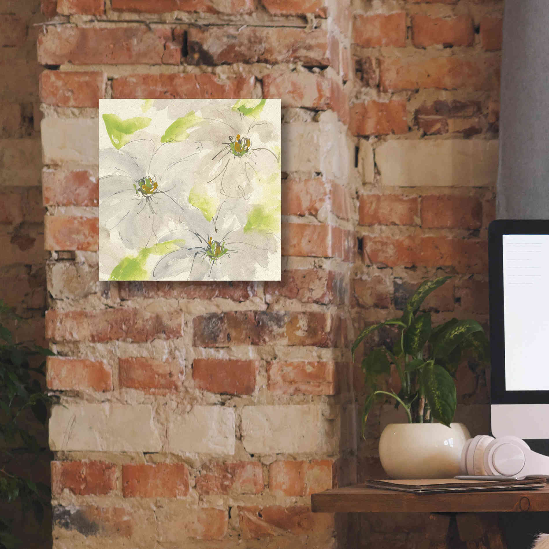 'Dancing Clematis II' by Chris Paschke, Giclee Canvas Wall Art,12 x 12