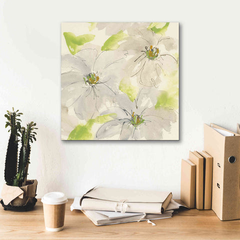 Image of 'Dancing Clematis II' by Chris Paschke, Giclee Canvas Wall Art,18 x 18