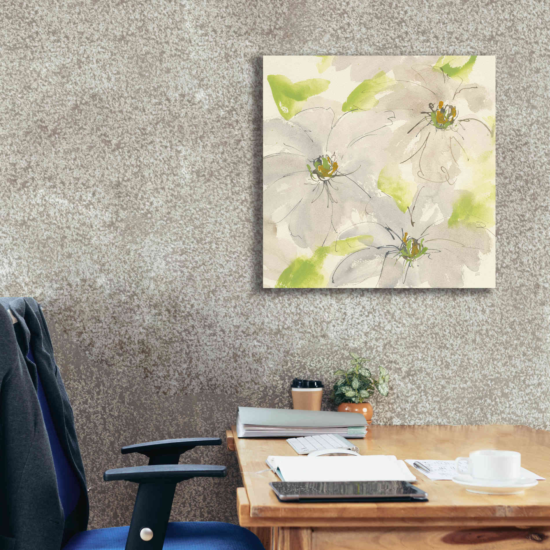 'Dancing Clematis II' by Chris Paschke, Giclee Canvas Wall Art,26 x 26