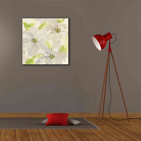 Image of 'Dancing Clematis II' by Chris Paschke, Giclee Canvas Wall Art,26 x 26