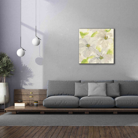 Image of 'Dancing Clematis II' by Chris Paschke, Giclee Canvas Wall Art,37 x 37