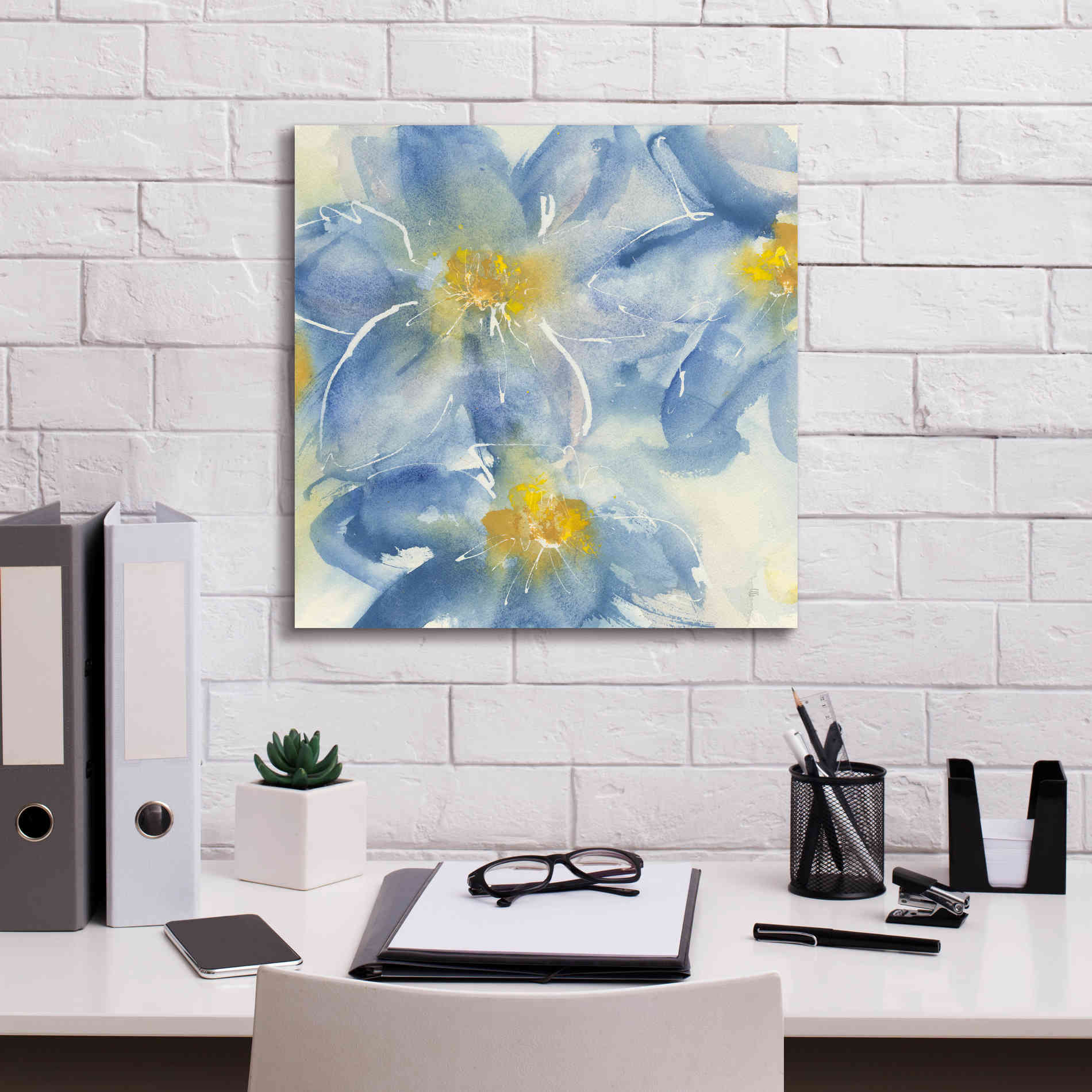 'Tinted Clematis I' by Chris Paschke, Giclee Canvas Wall Art,18 x 18