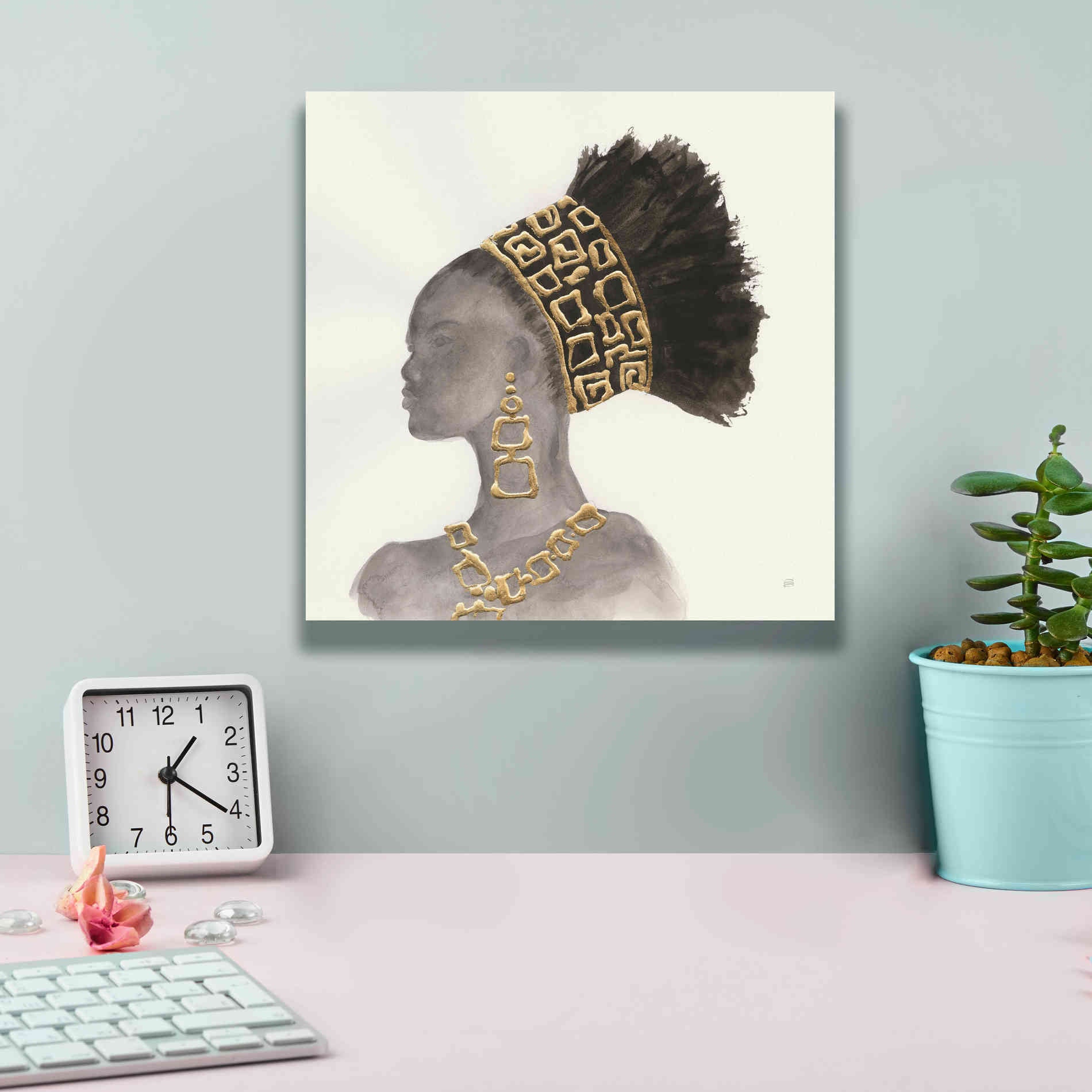 'Headdress Beauty II' by Chris Paschke, Giclee Canvas Wall Art,12 x 12