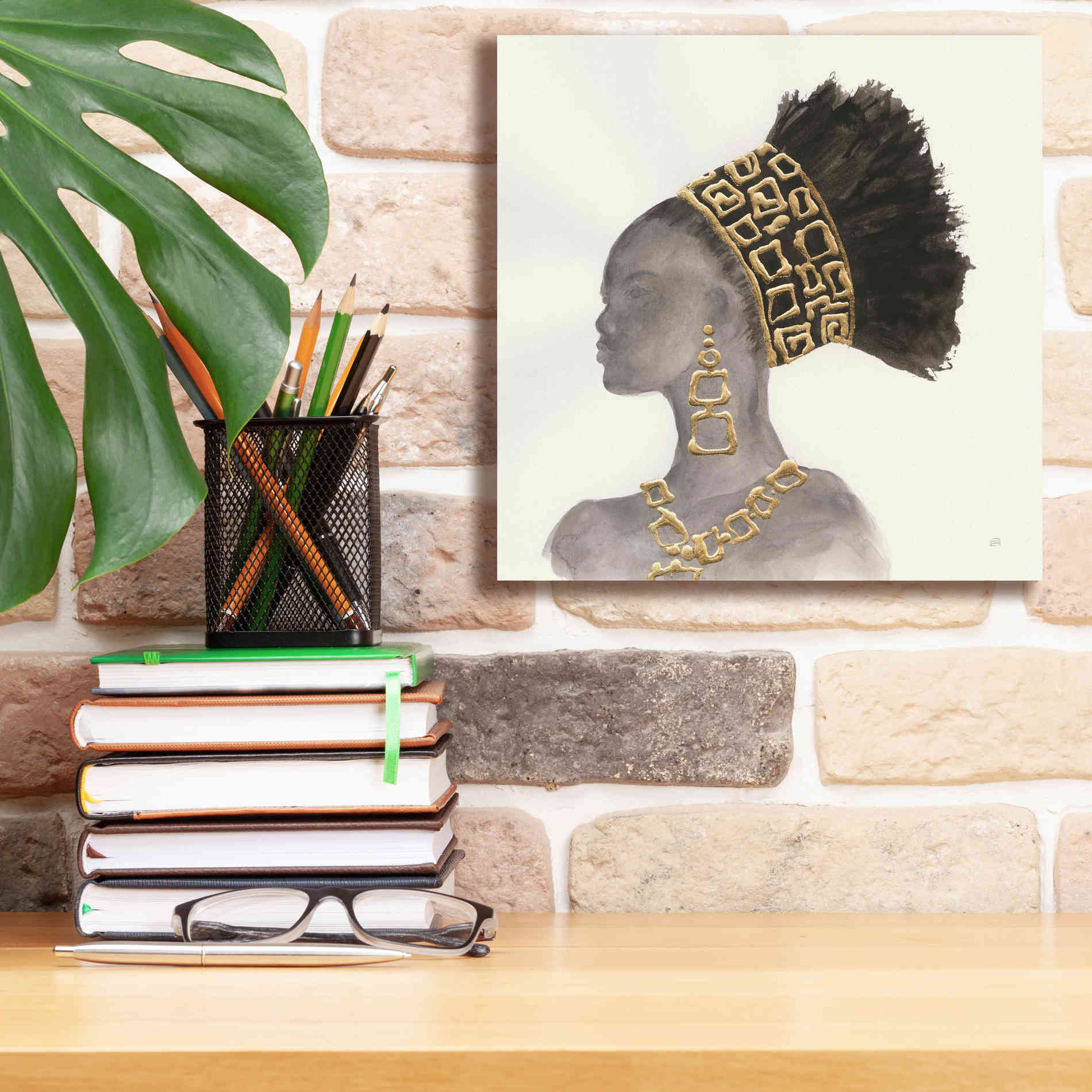 'Headdress Beauty II' by Chris Paschke, Giclee Canvas Wall Art,12 x 12