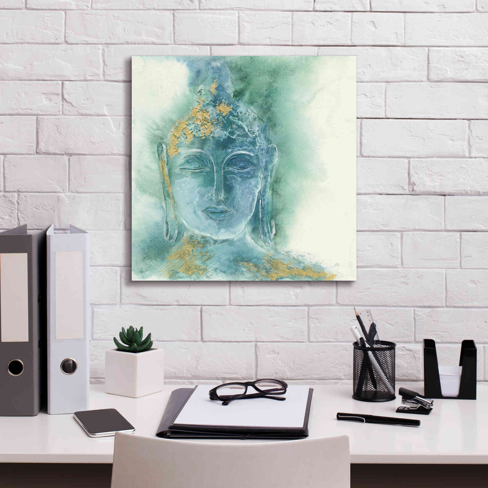 'Gilded Buddha I' by Chris Paschke, Giclee Canvas Wall Art,18 x 18