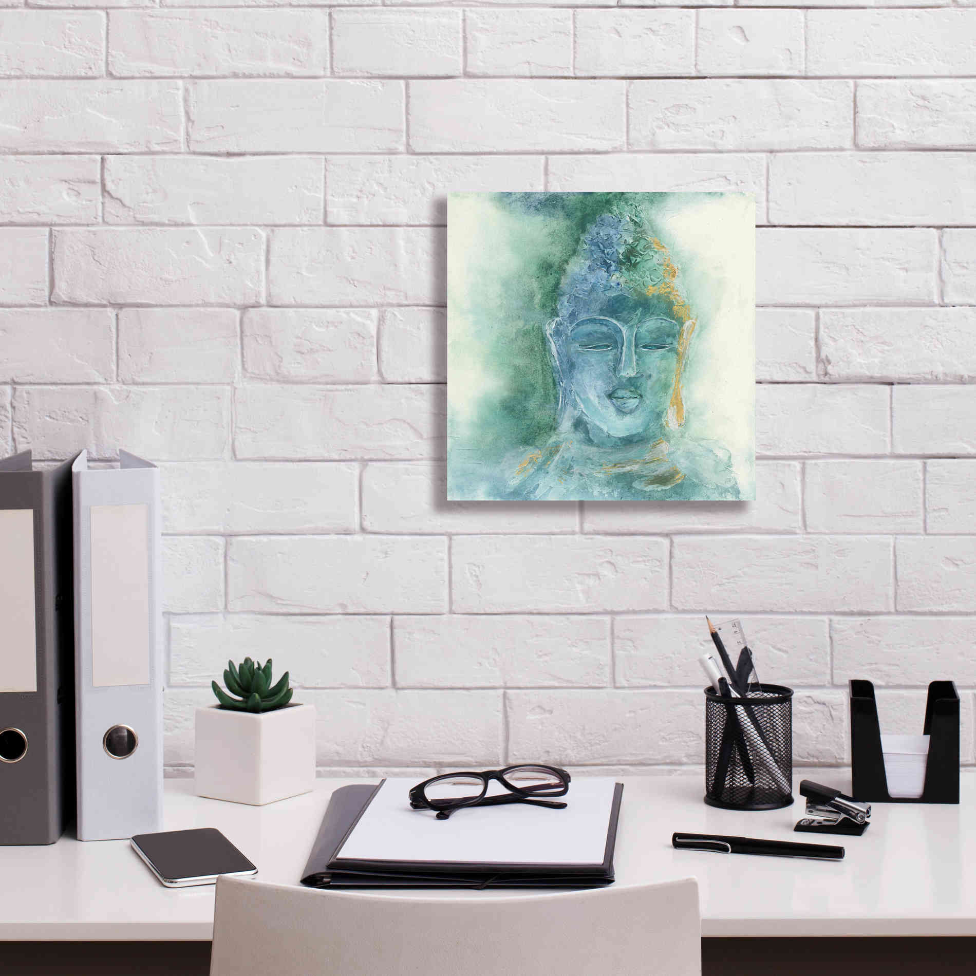 'Gilded Buddha II' by Chris Paschke, Giclee Canvas Wall Art,12 x 12