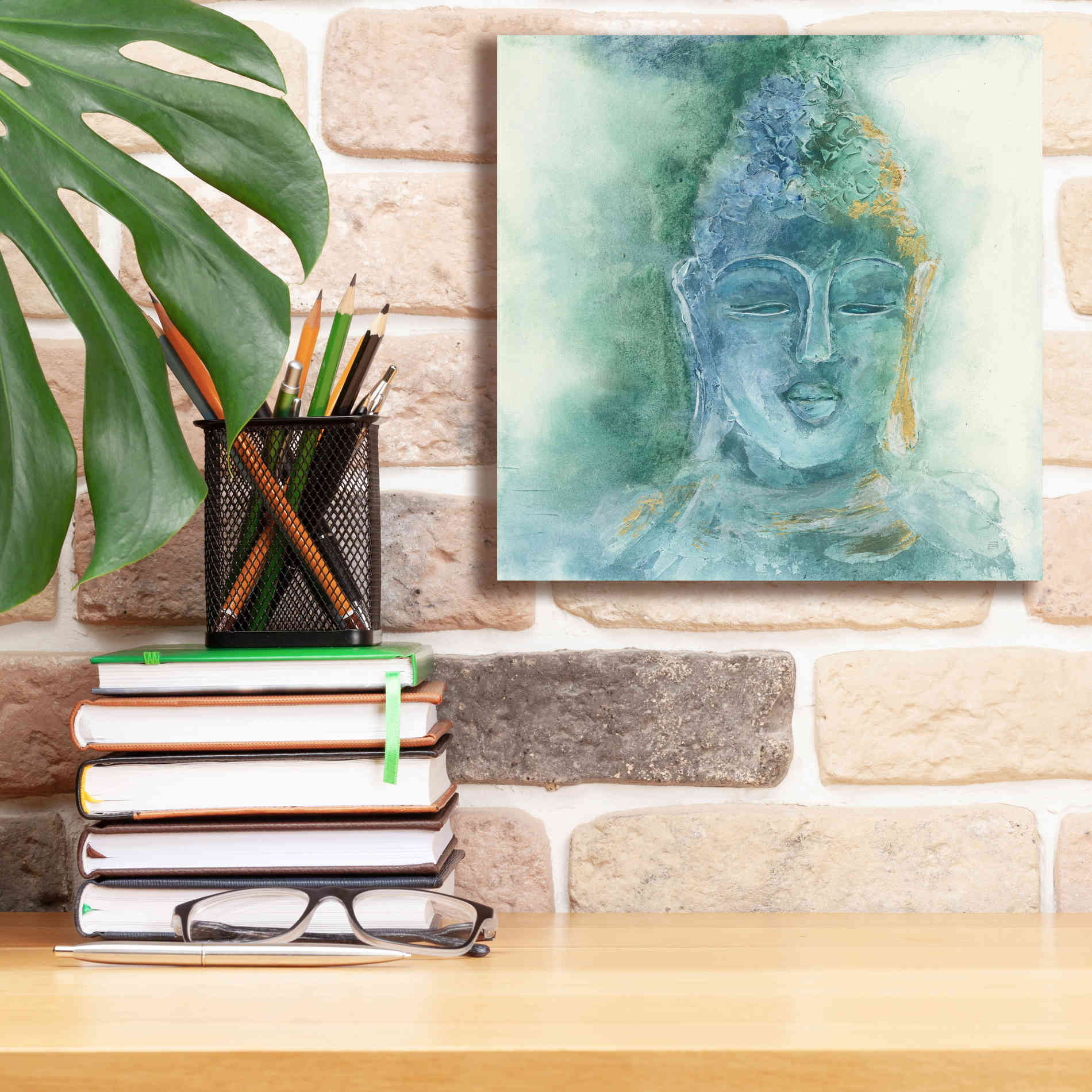 'Gilded Buddha II' by Chris Paschke, Giclee Canvas Wall Art,12 x 12