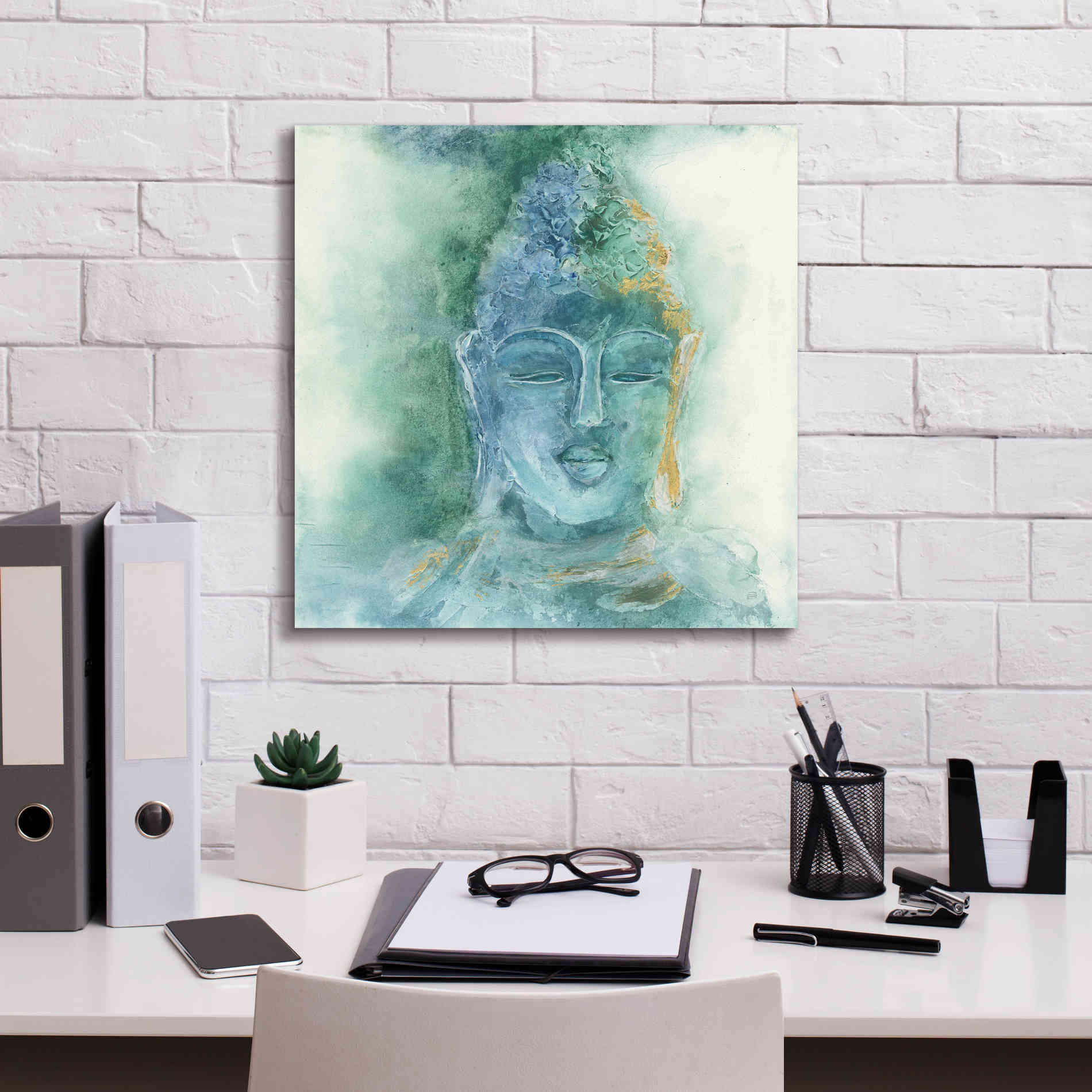 'Gilded Buddha II' by Chris Paschke, Giclee Canvas Wall Art,18 x 18