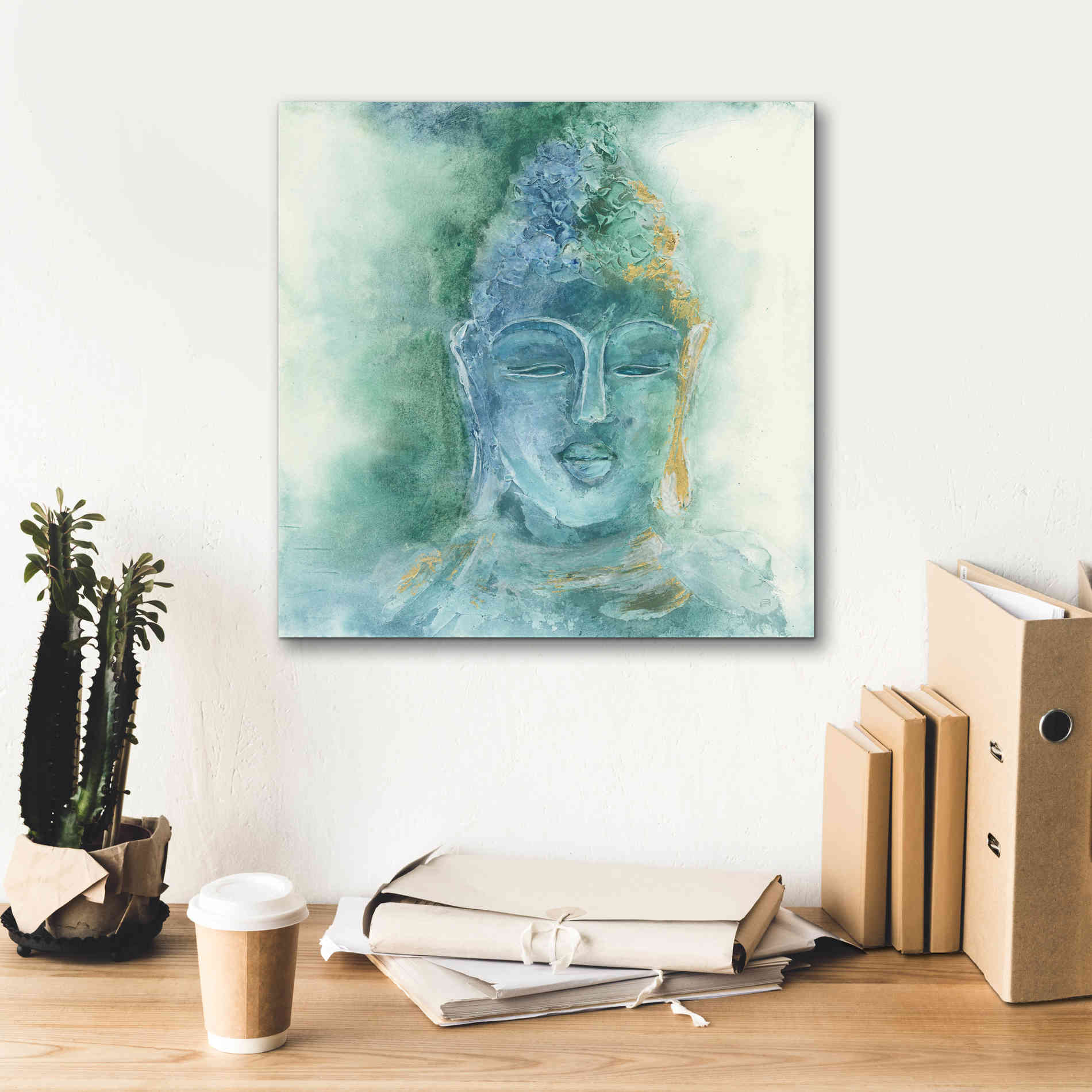 'Gilded Buddha II' by Chris Paschke, Giclee Canvas Wall Art,18 x 18