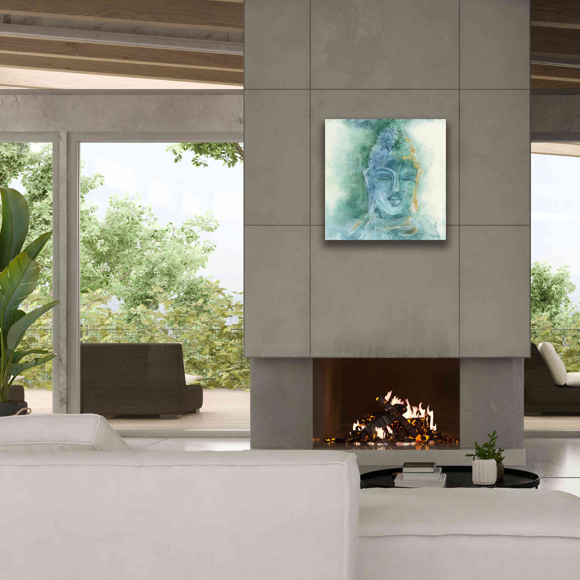 'Gilded Buddha II' by Chris Paschke, Giclee Canvas Wall Art,26 x 26