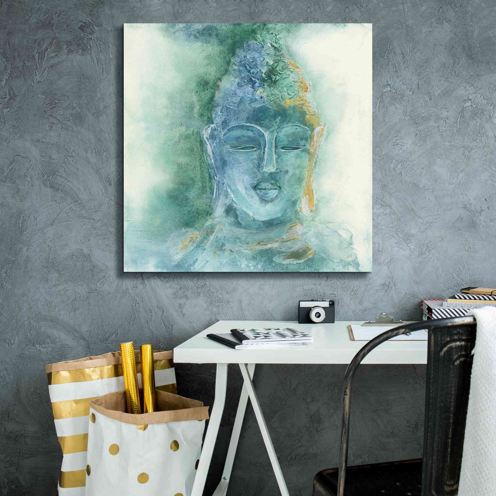 'Gilded Buddha II' by Chris Paschke, Giclee Canvas Wall Art,26 x 26