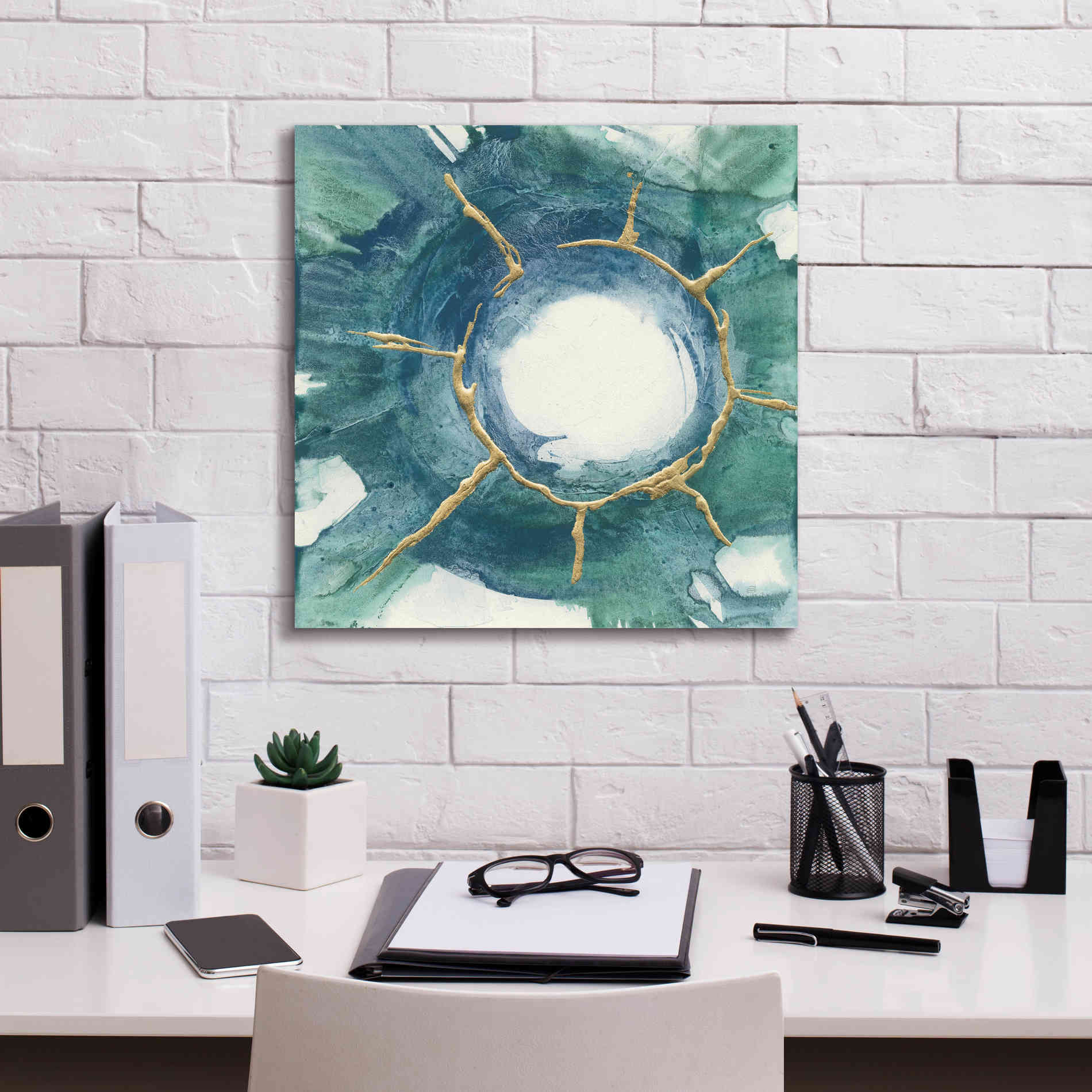 'Dharma Wheel I' by Chris Paschke, Giclee Canvas Wall Art,18 x 18