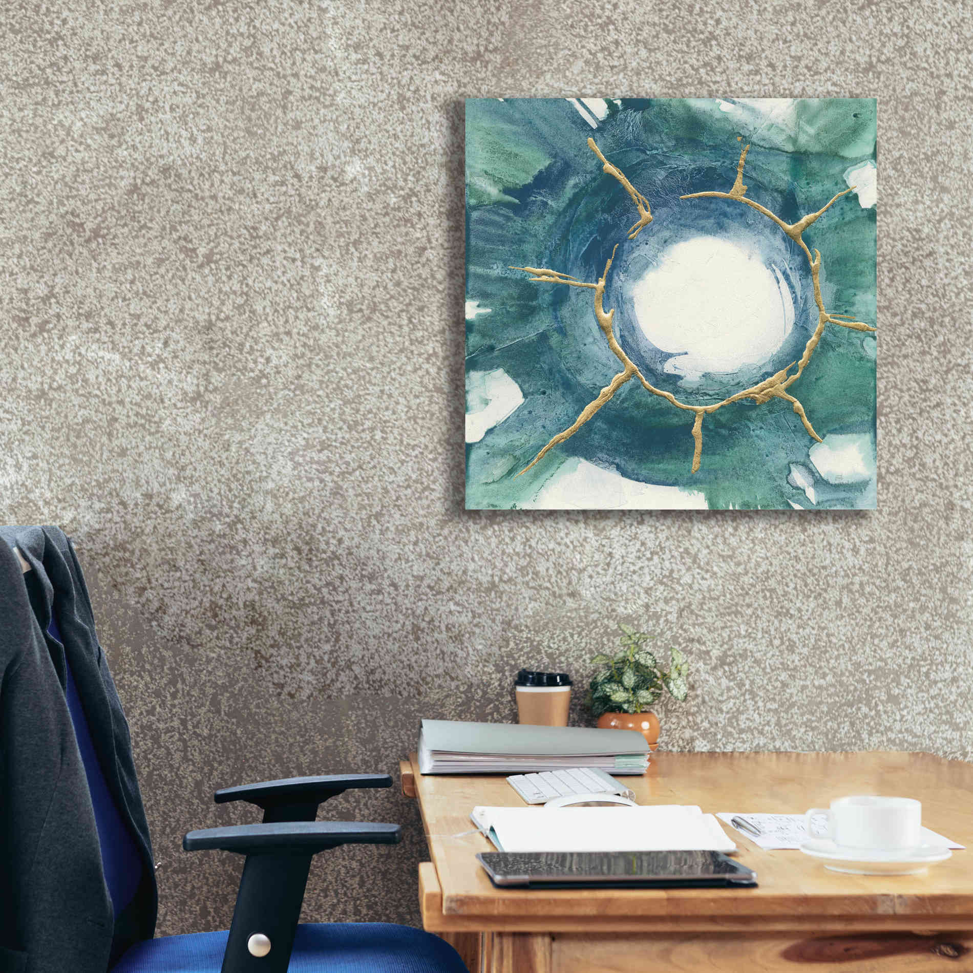 'Dharma Wheel I' by Chris Paschke, Giclee Canvas Wall Art,26 x 26