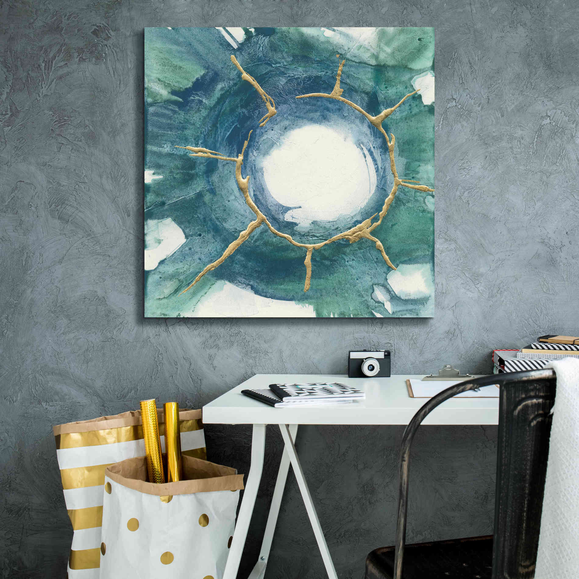 'Dharma Wheel I' by Chris Paschke, Giclee Canvas Wall Art,26 x 26