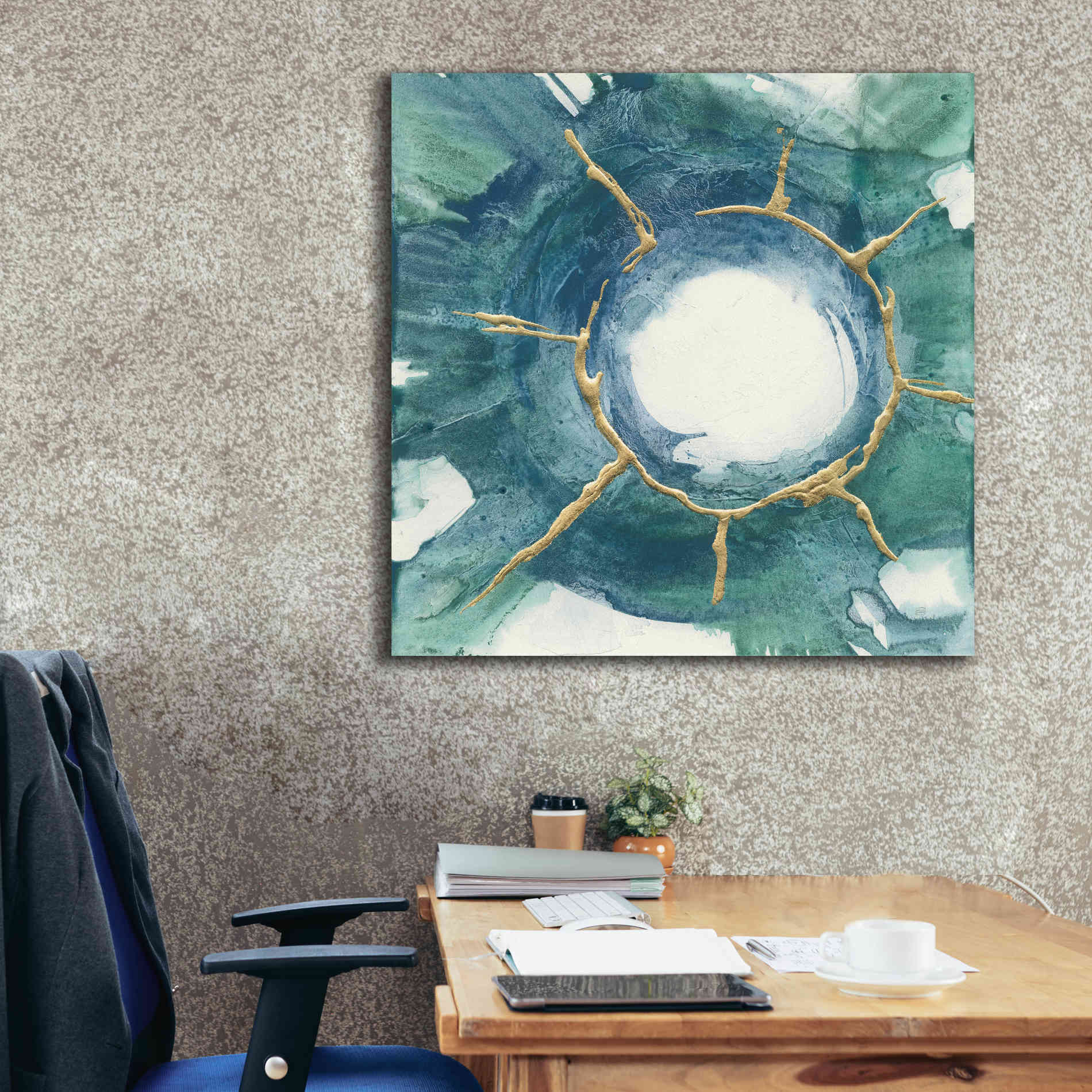 'Dharma Wheel I' by Chris Paschke, Giclee Canvas Wall Art,37 x 37