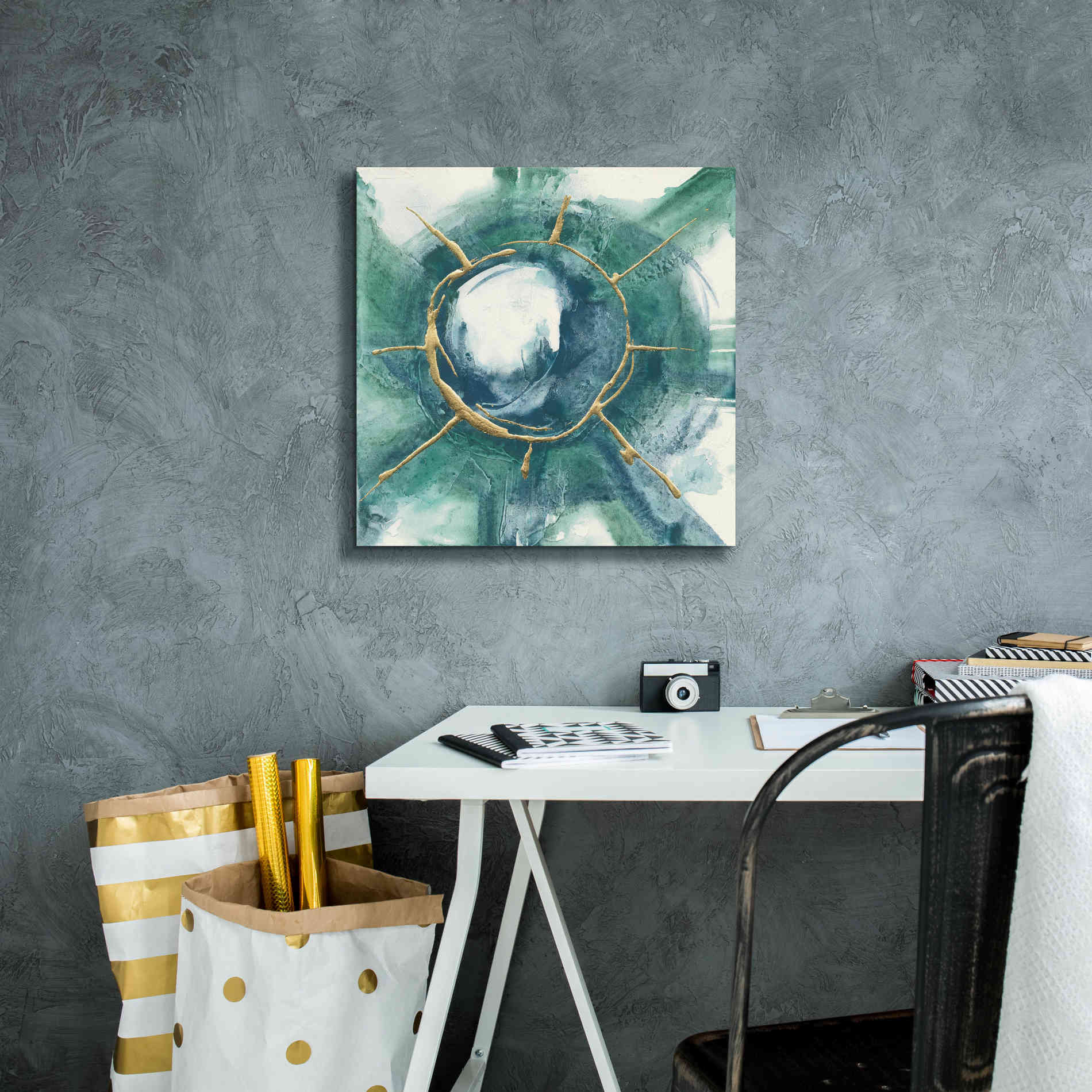 'Dharma Wheel II' by Chris Paschke, Giclee Canvas Wall Art,18 x 18