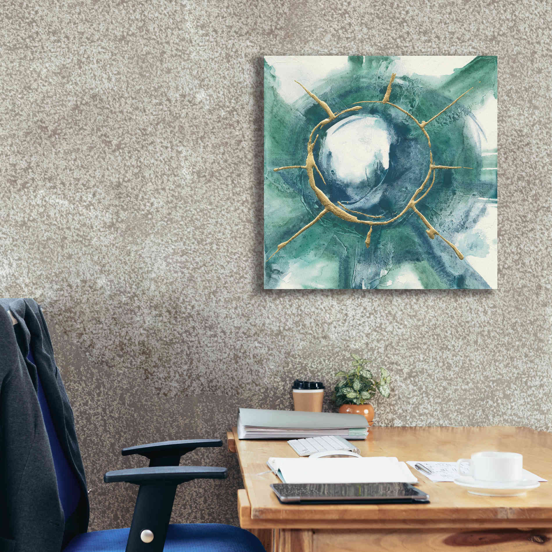 'Dharma Wheel II' by Chris Paschke, Giclee Canvas Wall Art,26 x 26