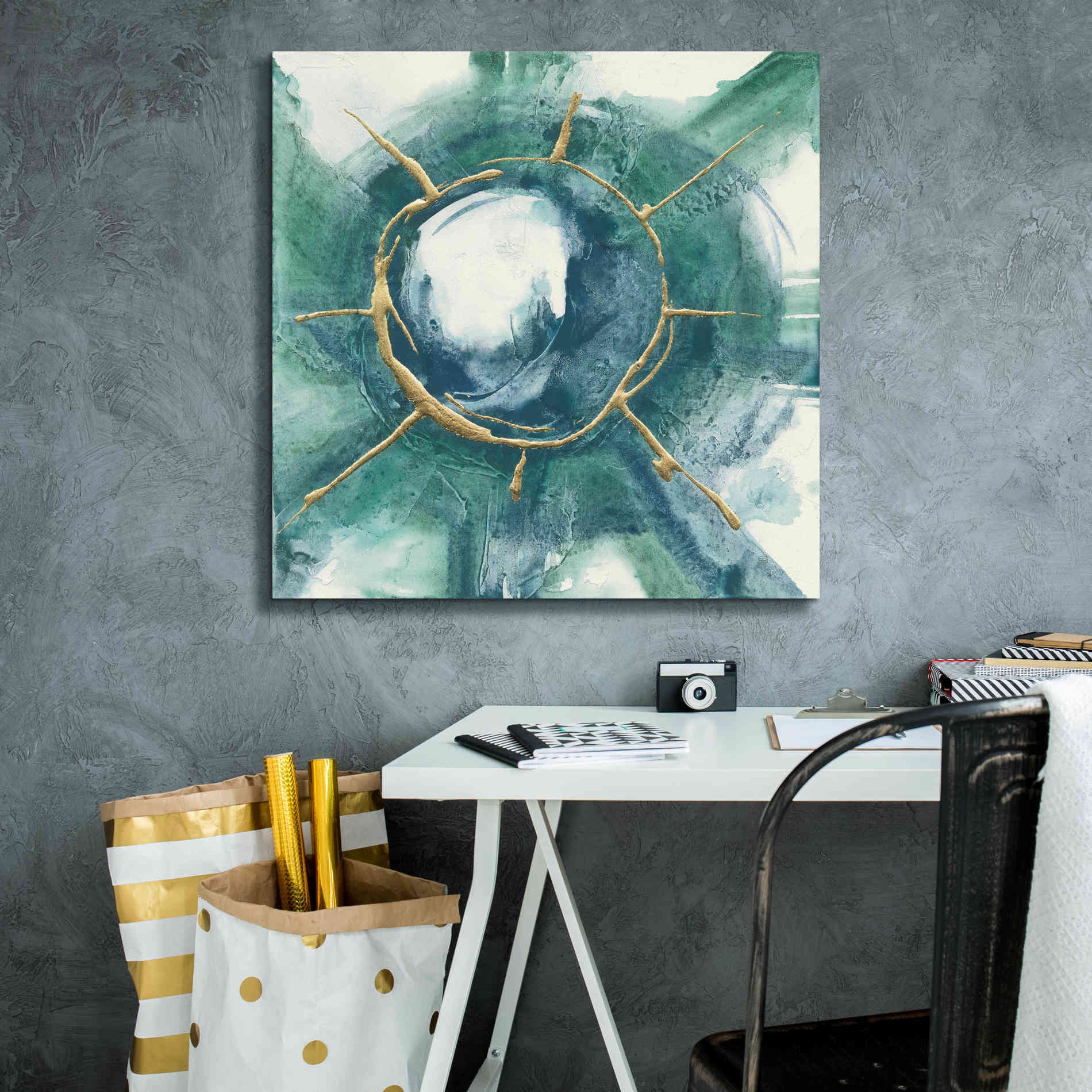 'Dharma Wheel II' by Chris Paschke, Giclee Canvas Wall Art,26 x 26