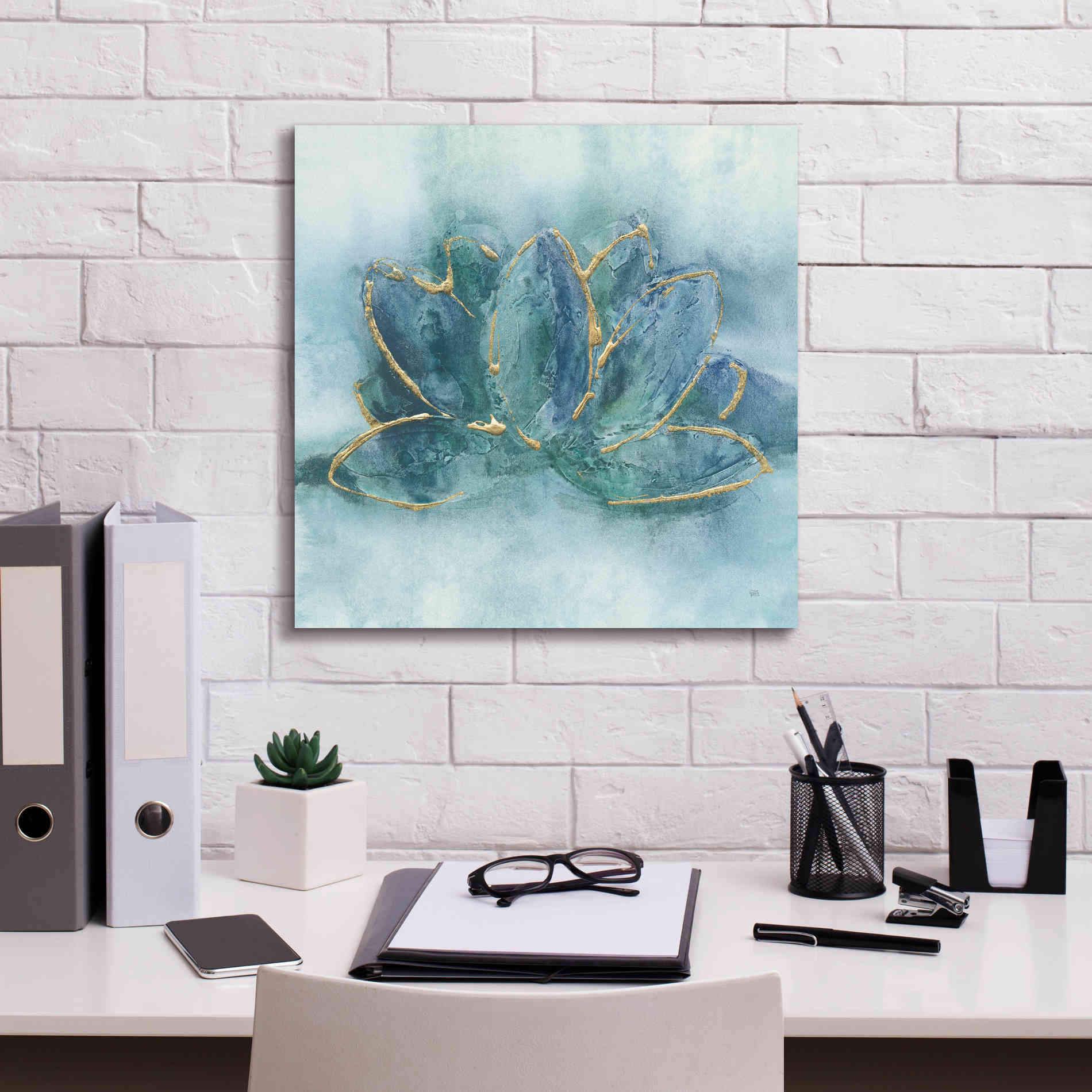 'Buddha Lotus' by Chris Paschke, Giclee Canvas Wall Art,18 x 18