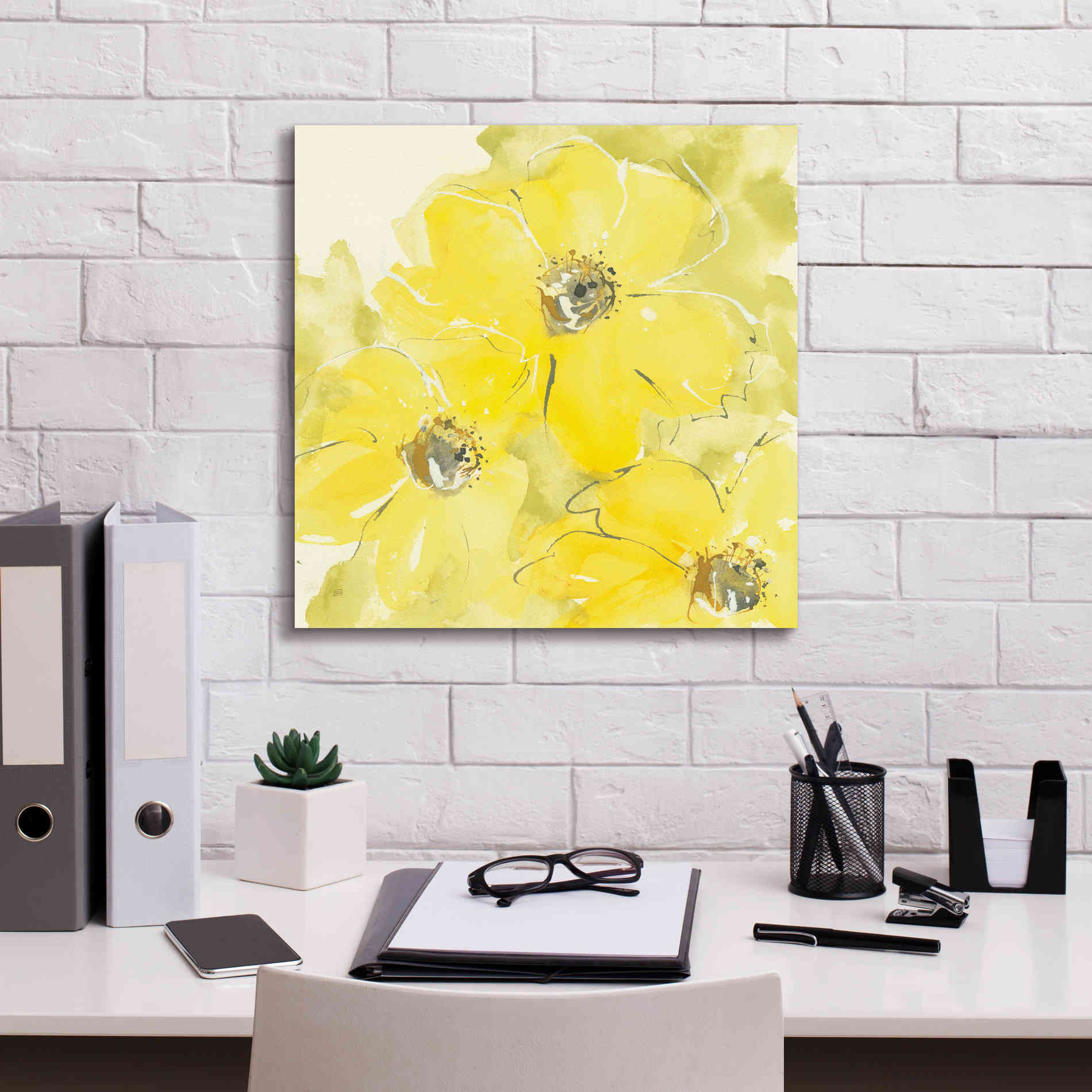 'Sunshine Cosmos I' by Chris Paschke, Giclee Canvas Wall Art,18 x 18