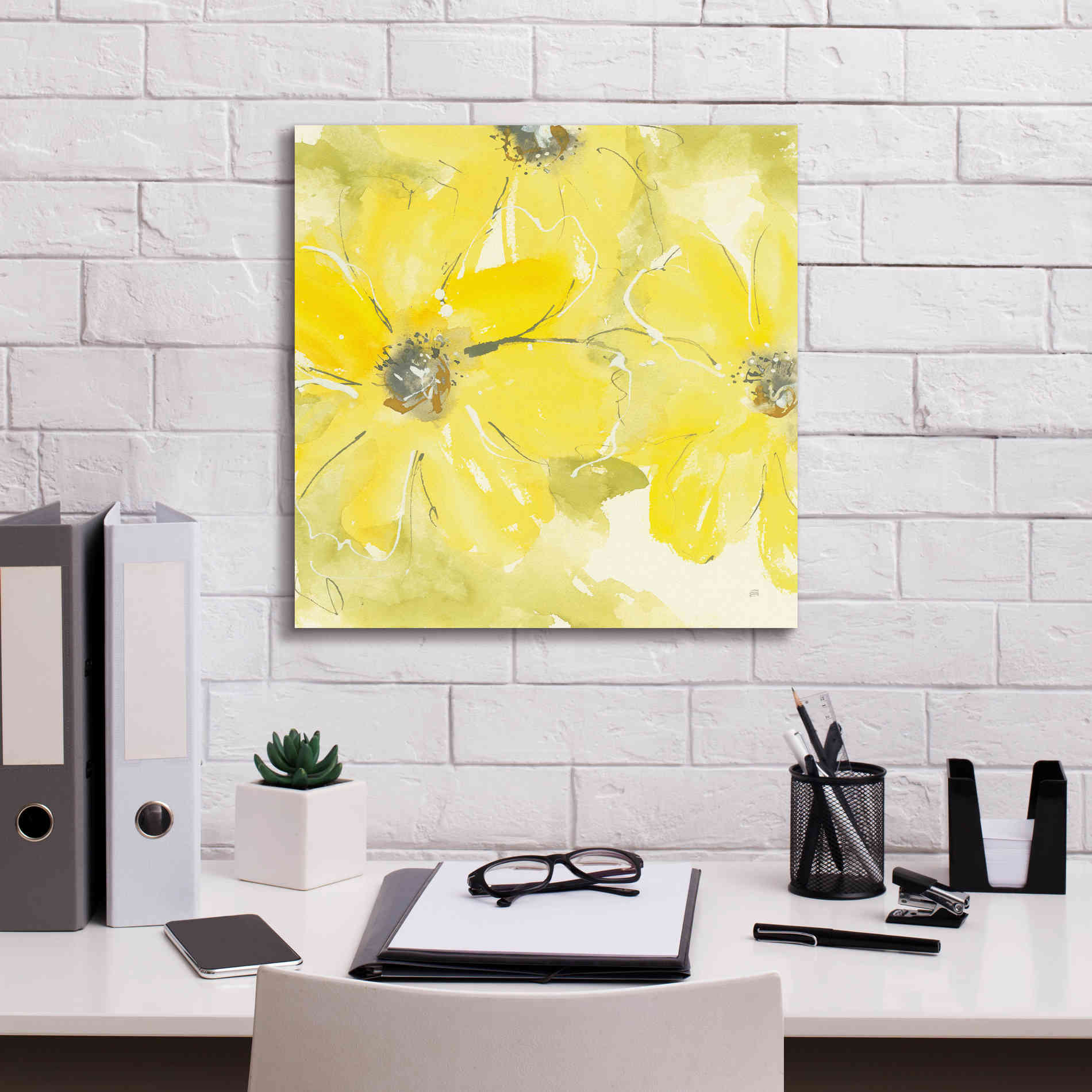 'Sunshine Cosmos II' by Chris Paschke, Giclee Canvas Wall Art,18 x 18