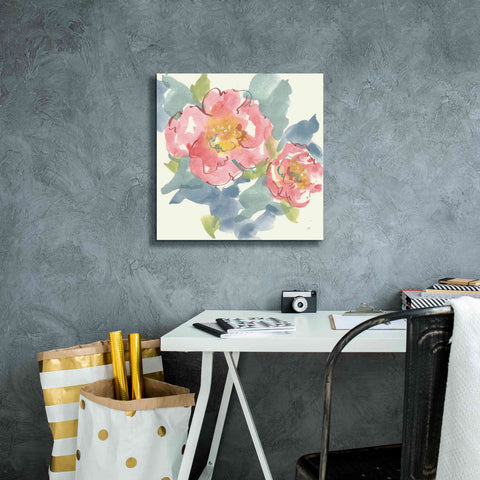 Image of 'Peony In The Pink I' by Chris Paschke, Giclee Canvas Wall Art,18 x 18