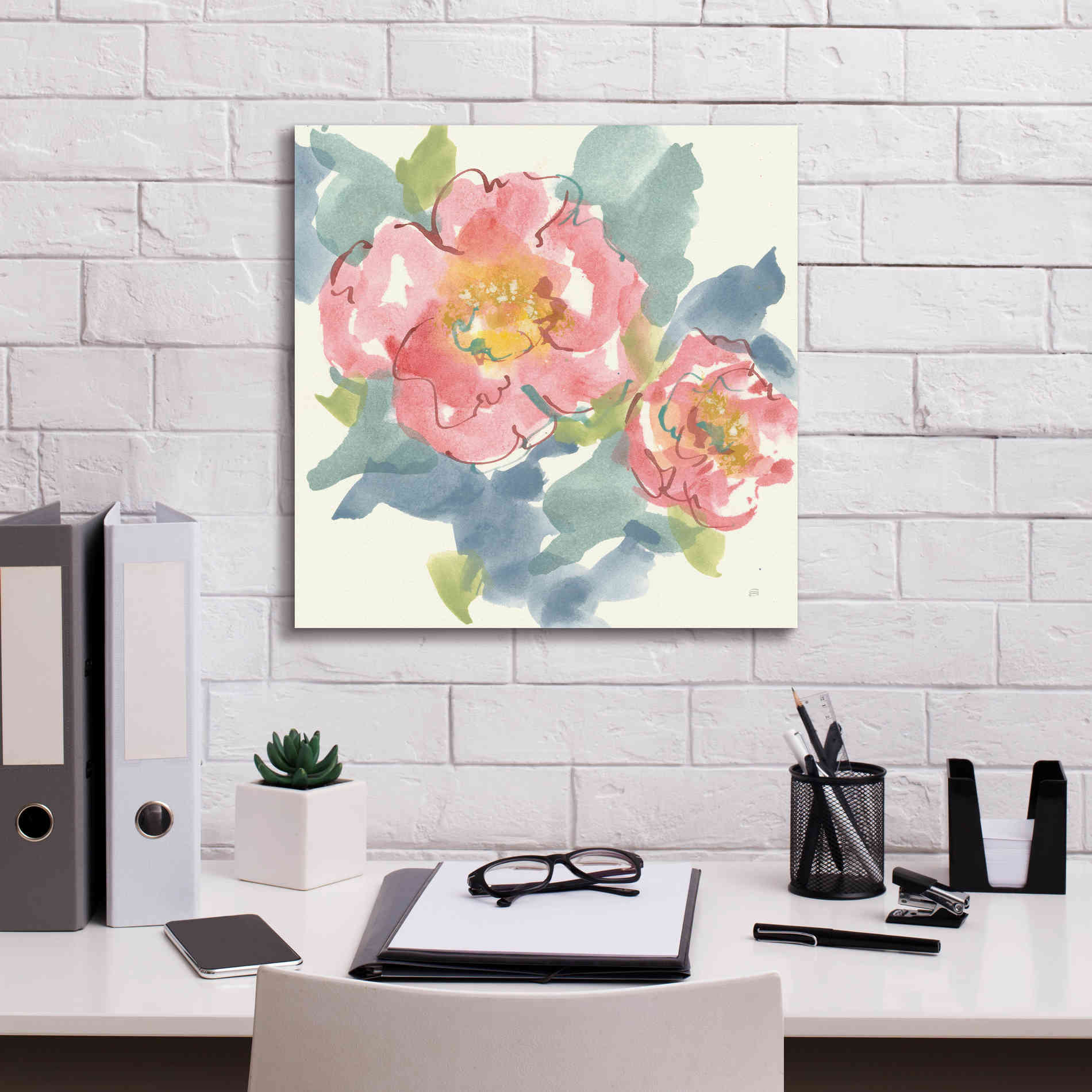 'Peony In The Pink I' by Chris Paschke, Giclee Canvas Wall Art,18 x 18
