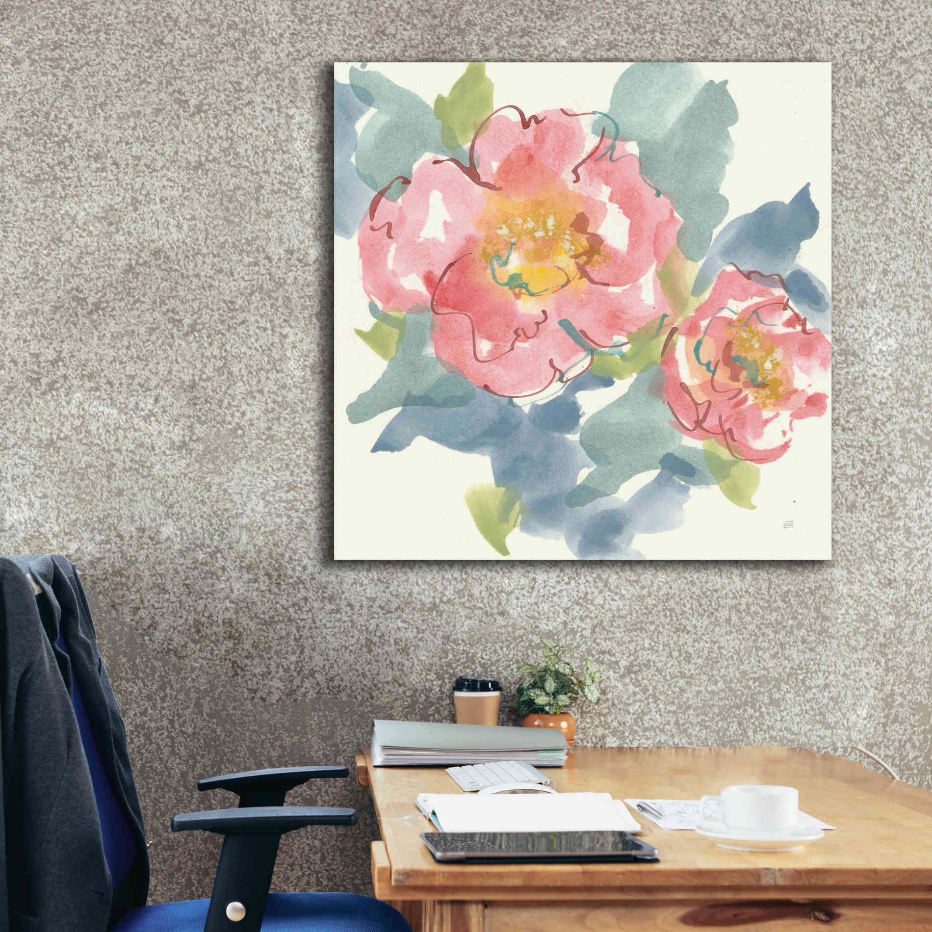 'Peony In The Pink I' by Chris Paschke, Giclee Canvas Wall Art,37 x 37