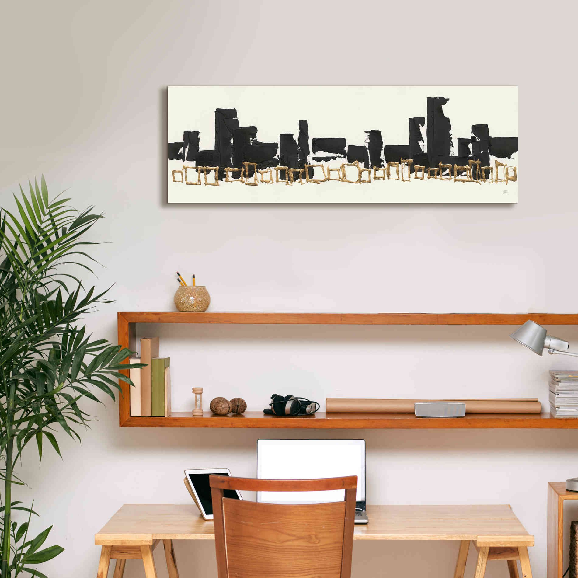 'Gilded Boxes I' by Chris Paschke, Giclee Canvas Wall Art,36 x 12