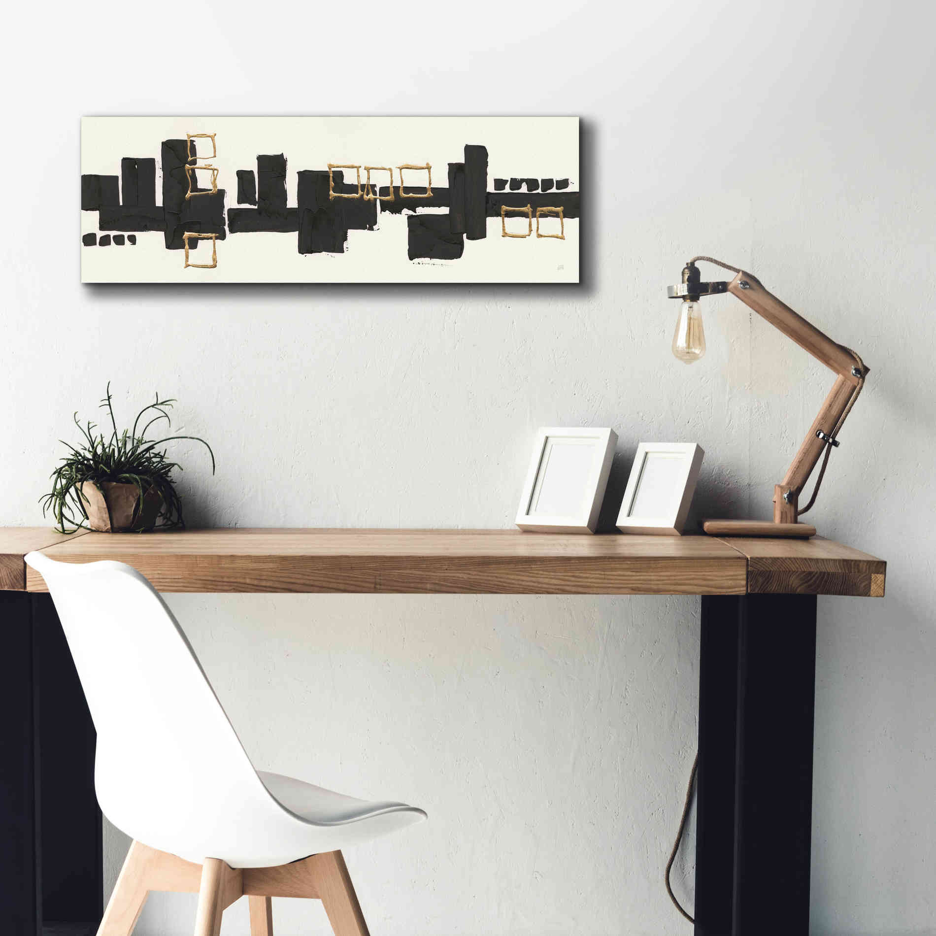 'Gilded Boxes II' by Chris Paschke, Giclee Canvas Wall Art,36 x 12