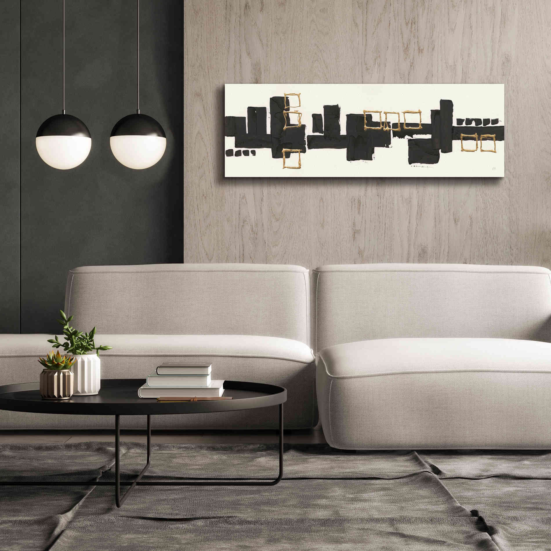 'Gilded Boxes II' by Chris Paschke, Giclee Canvas Wall Art,60 x 20