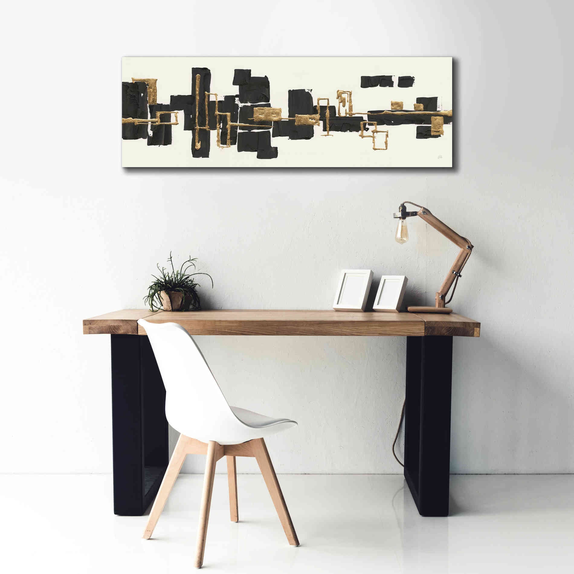 'Gilded Boxes III' by Chris Paschke, Giclee Canvas Wall Art,60 x 20